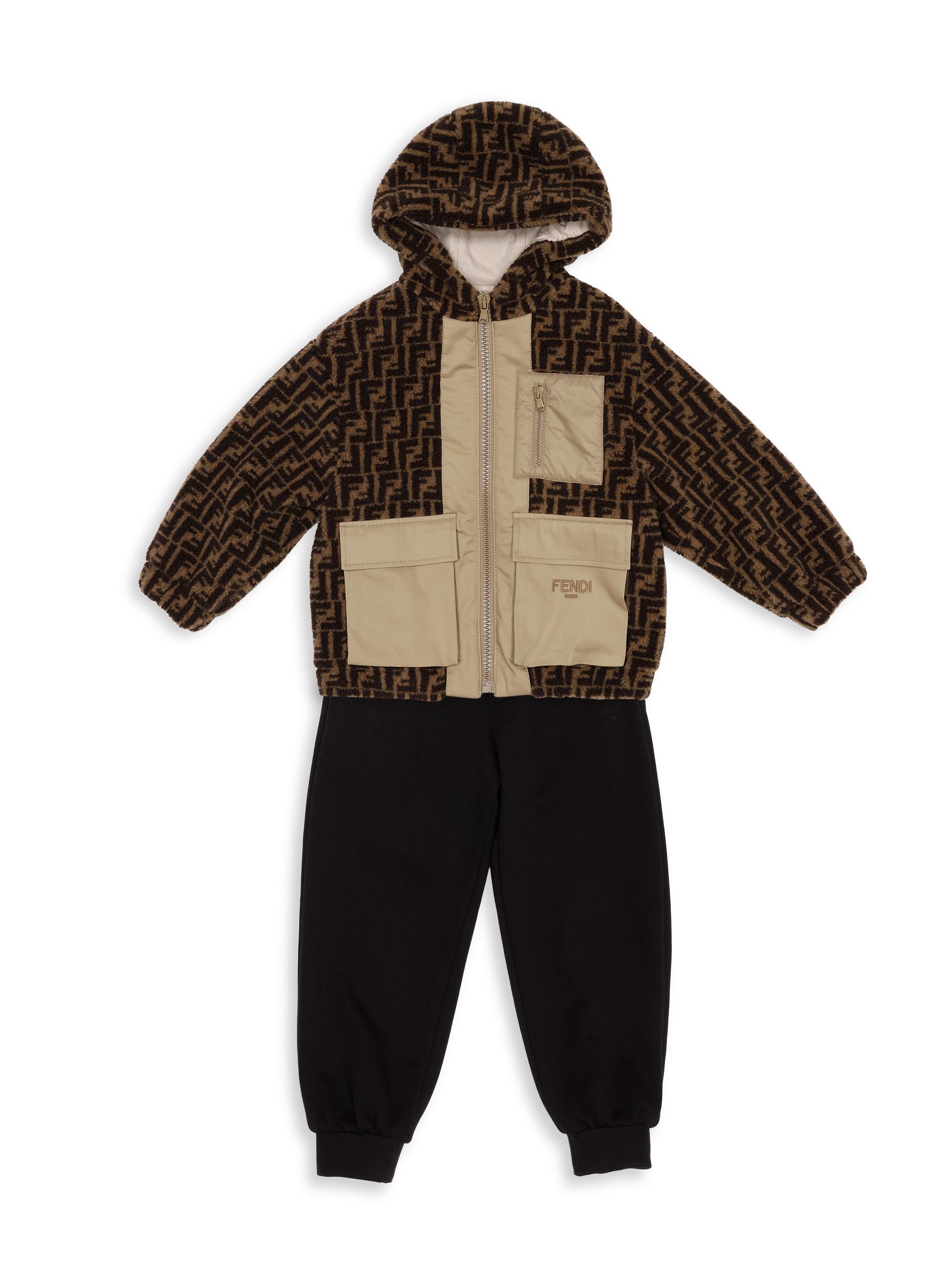 Fendi Kid's FF Logo Sherpa Hooded Jacket | Saks Fifth Avenue