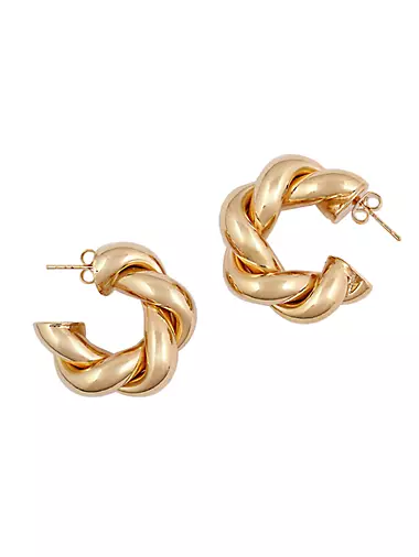 Twist 14K-Gold-Plated Hoop Earrings
