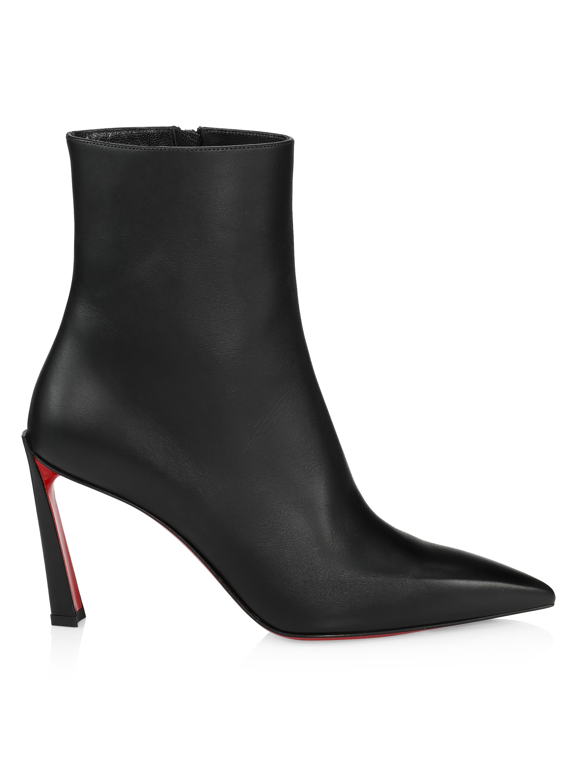 Christian Louboutin Women's Condora 85 Leather Ankle Booties - Black