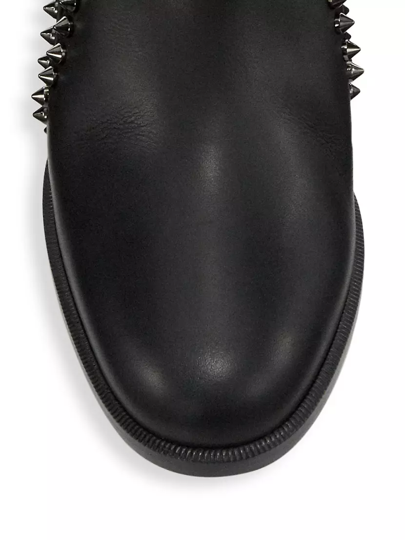 Out Line Spikes - 70 mm Low boots - Calf leather and spikes