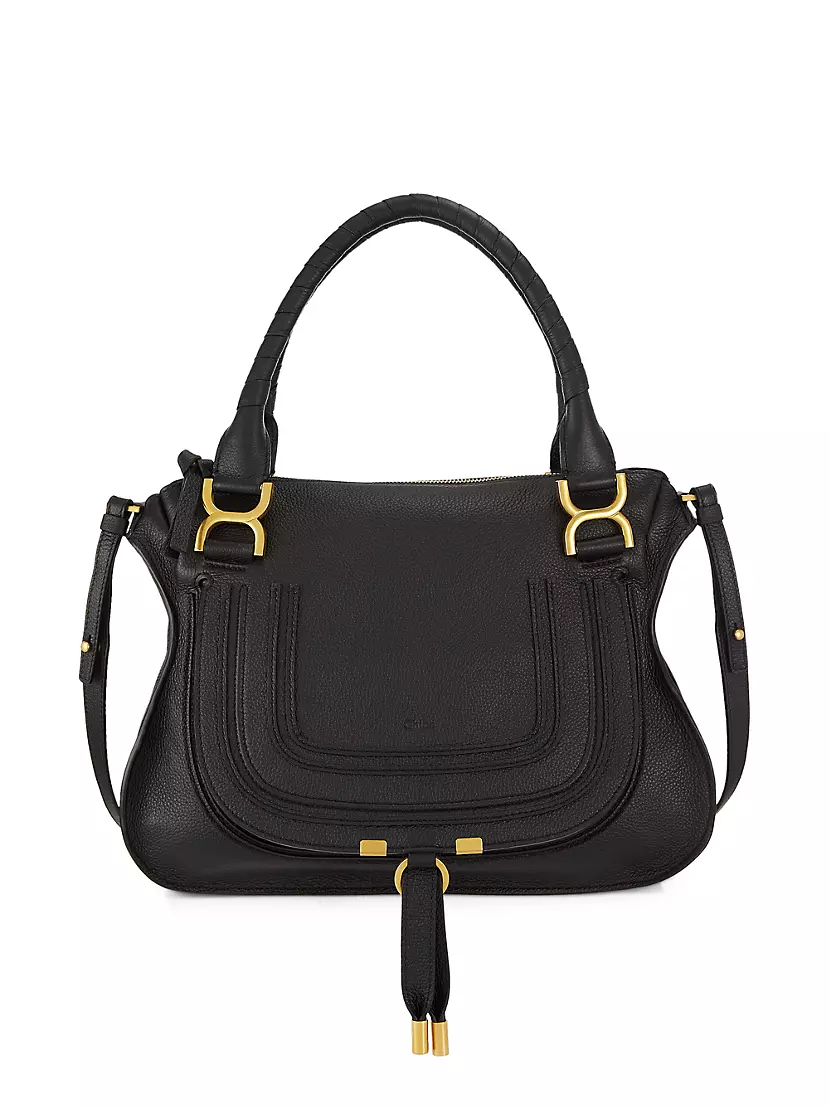 Chloe Marcie Zip Around Leather Wallet - Black 3P0571-161-001 3605805882782  - Handbags - Jomashop