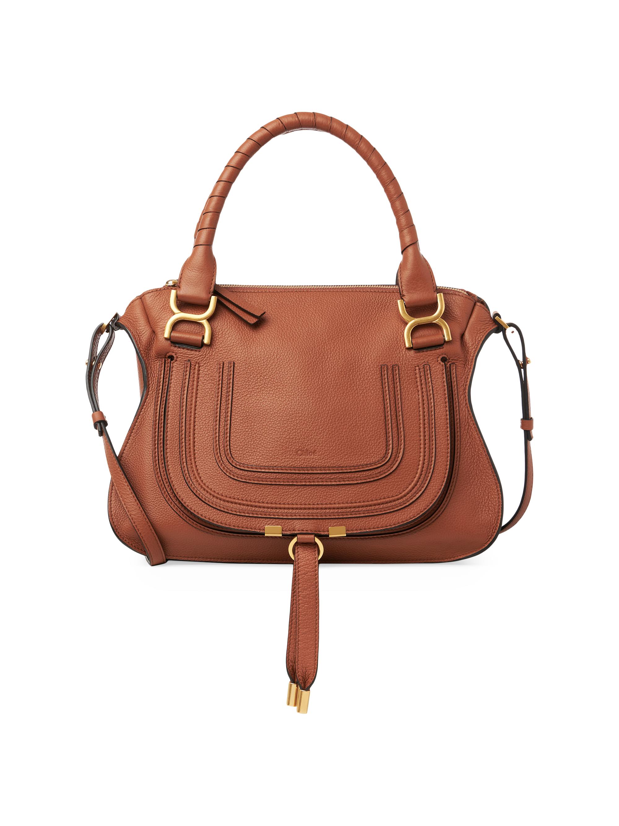 Chloé Women's  Marcie Leather Double Carry Satchel - Tan
