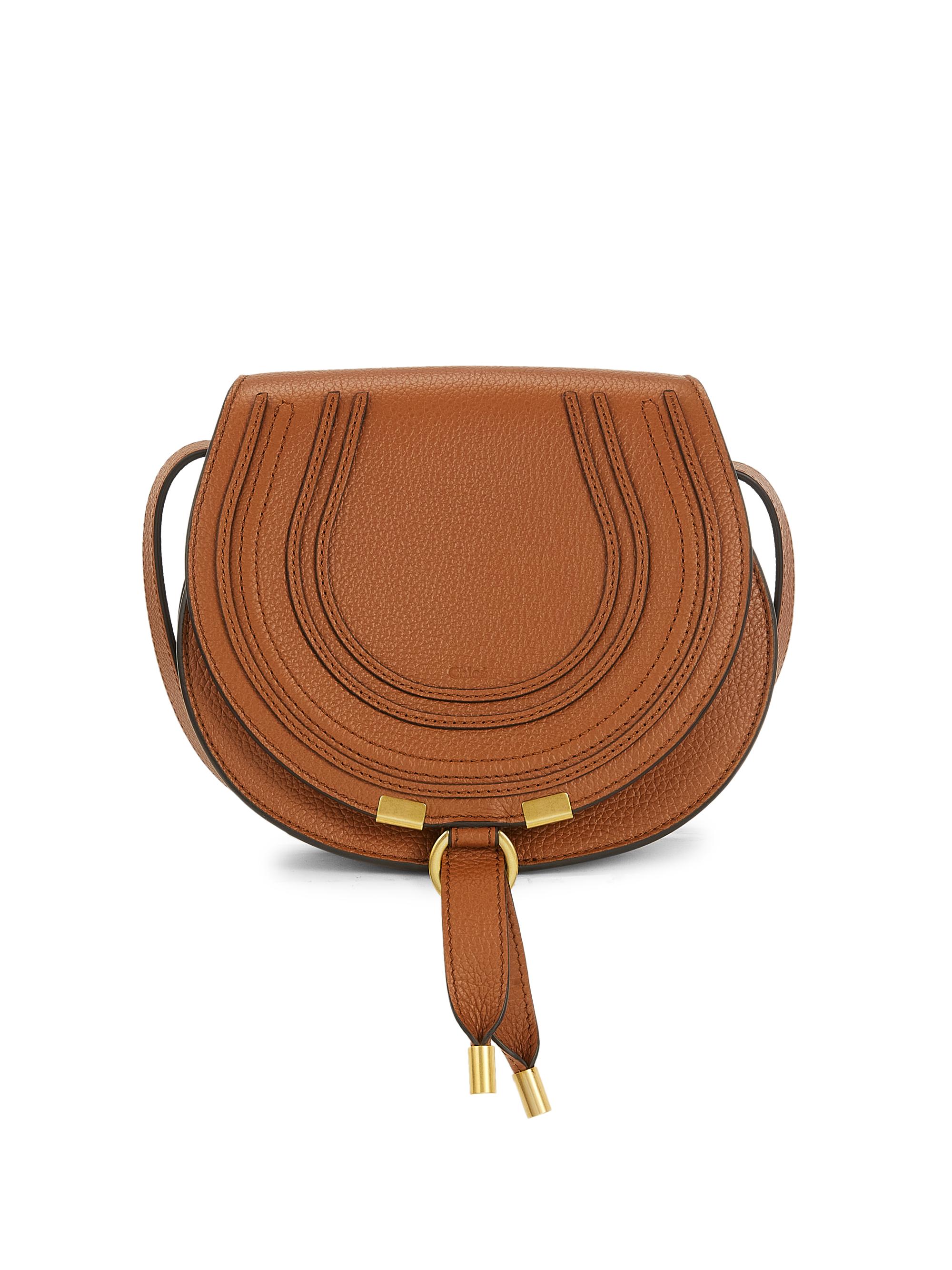 Chloé Women's Mini Marcie Leather Saddle Bag - Tan