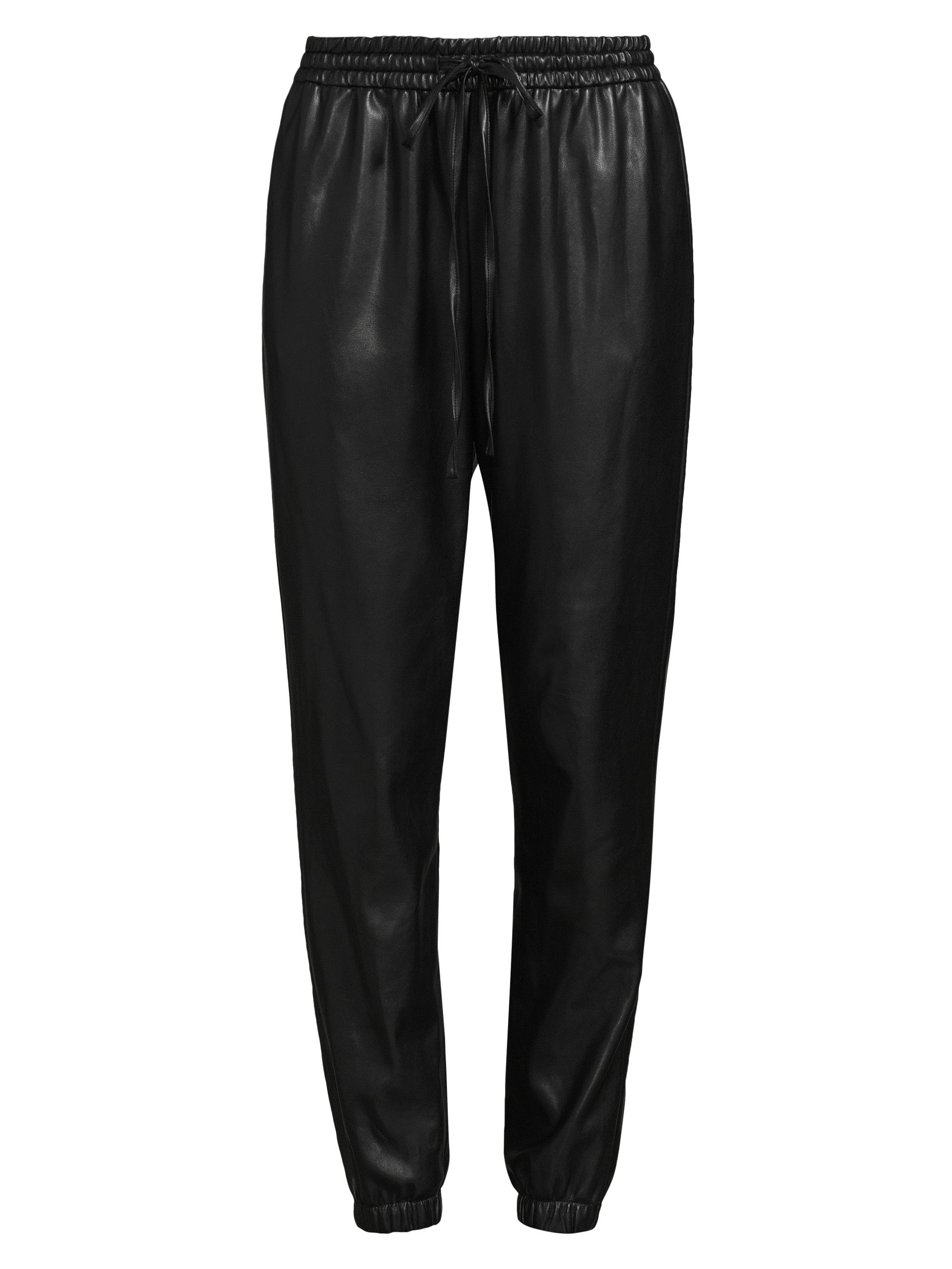 Natori Women's Faux Leather Joggers - Black