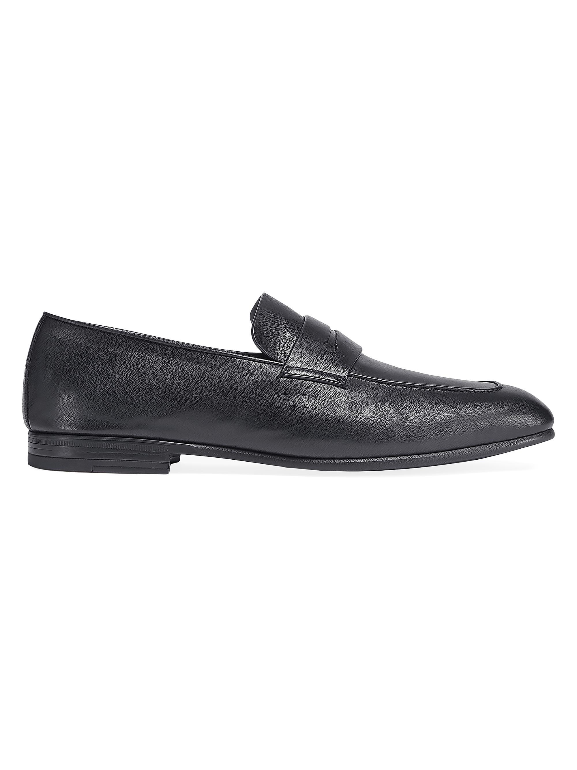 ZEGNA Men's Leather L'Asola Loafers - Blue