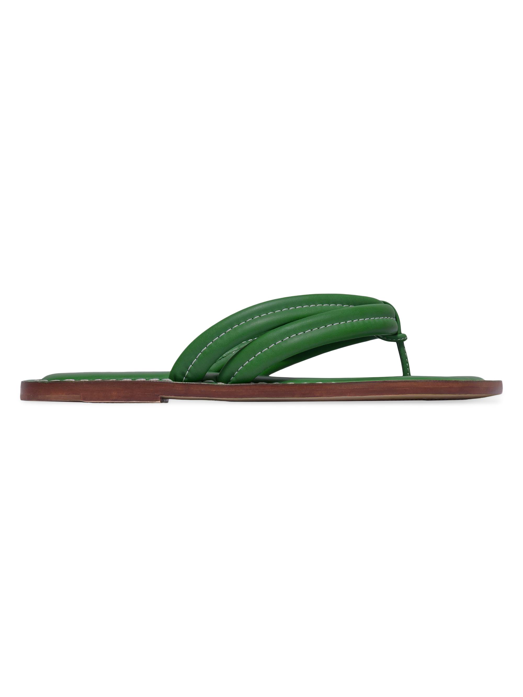 Bernardo Women's Miami Leather Thong Sandals - Kelly Green