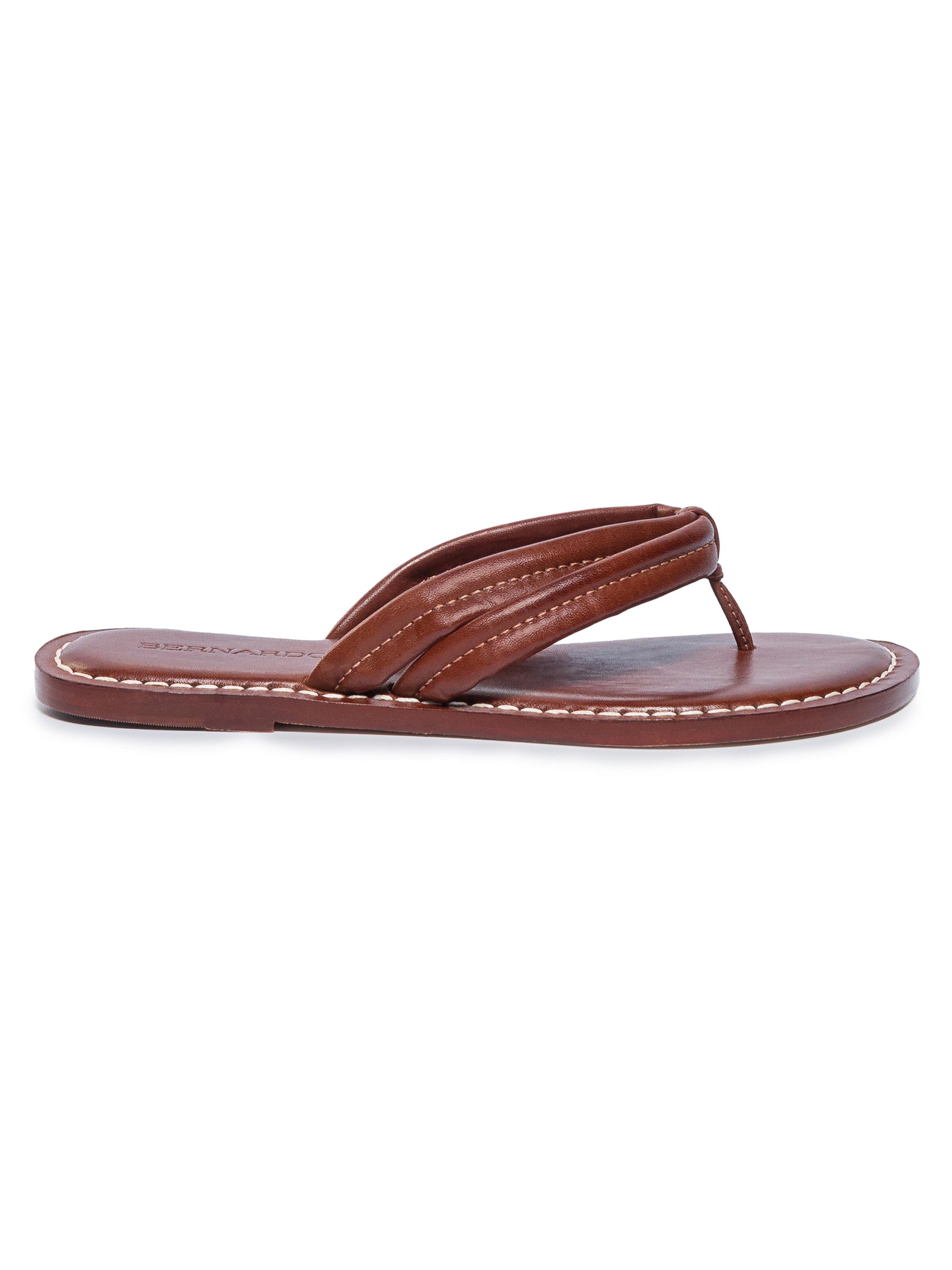 Bernardo Women's Miami Leather Thong Sandals - Mahogany
