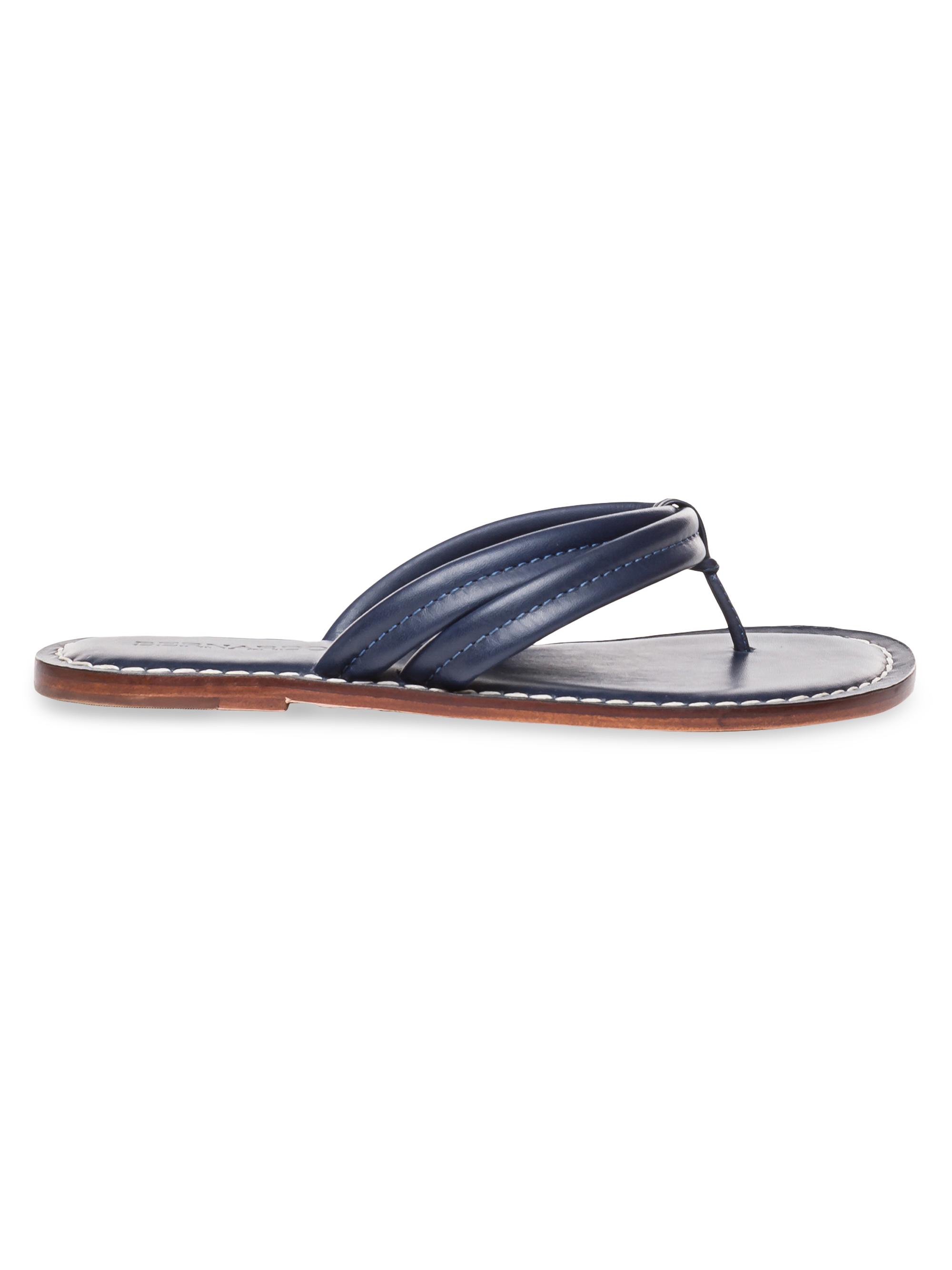 Bernardo Women's Miami Leather Thong Sandals - Navy