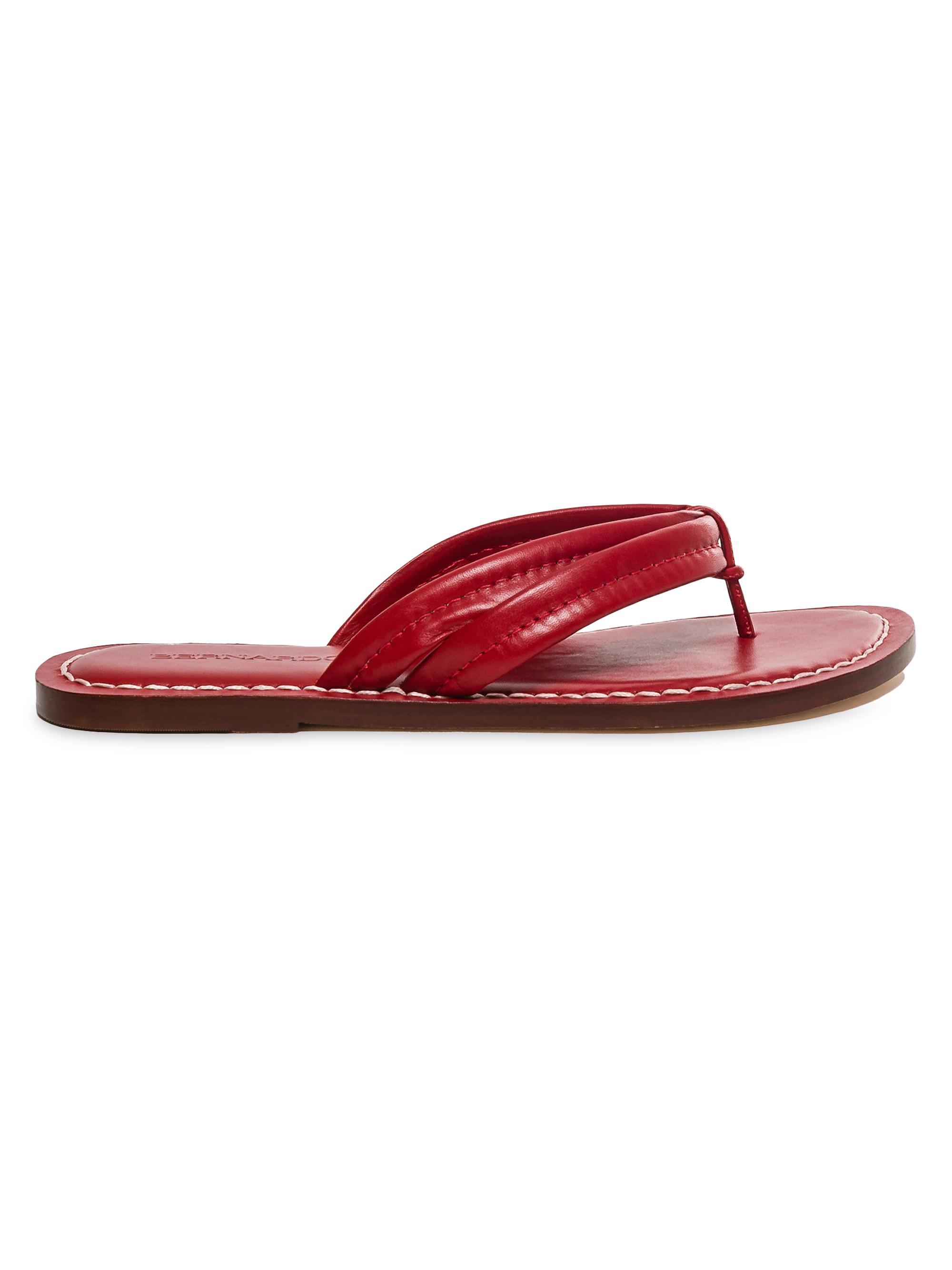 Bernardo Women's Miami Leather Thong Sandals - Red