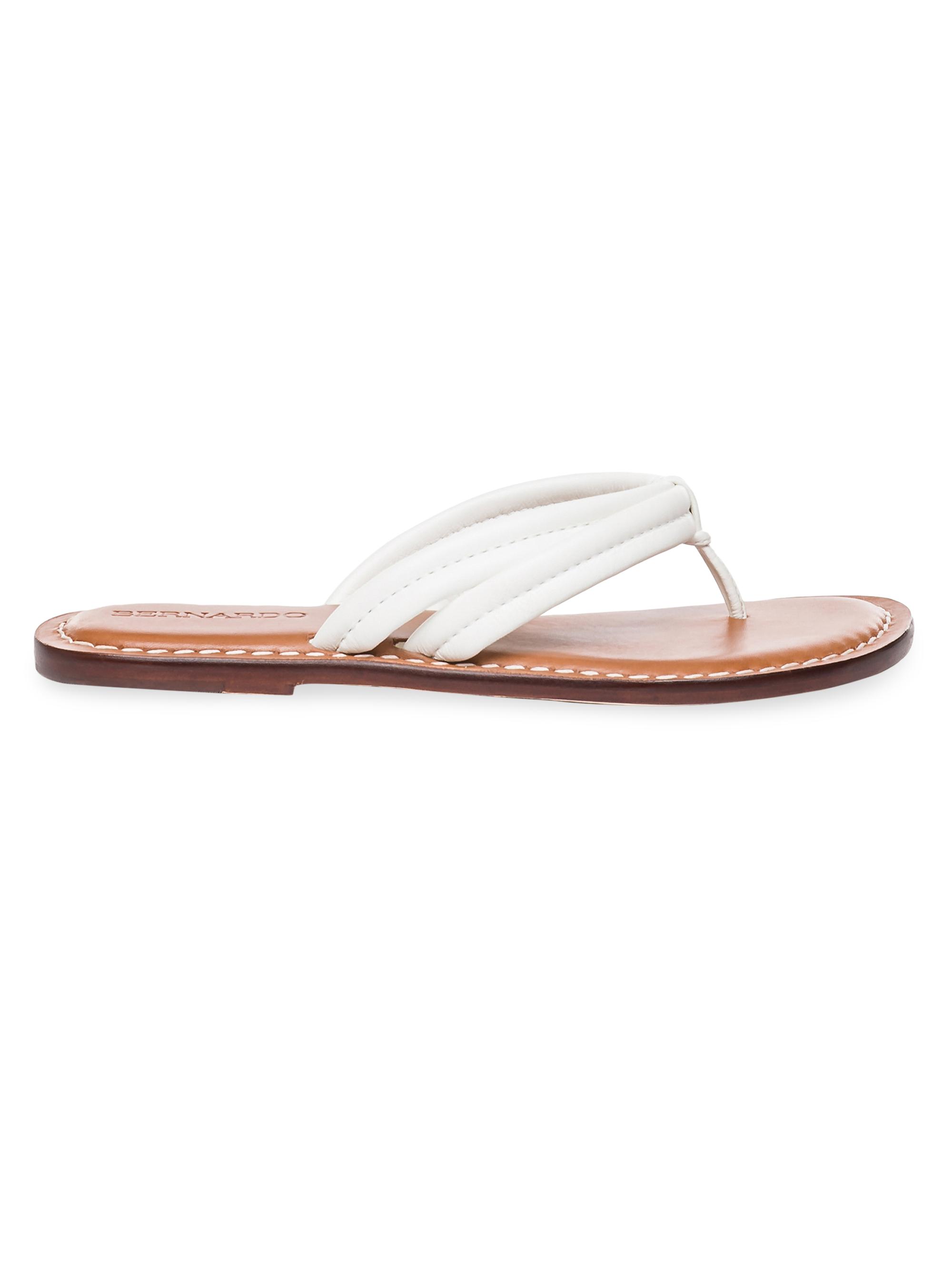 Bernardo Women's Miami Leather Thong Sandals - White
