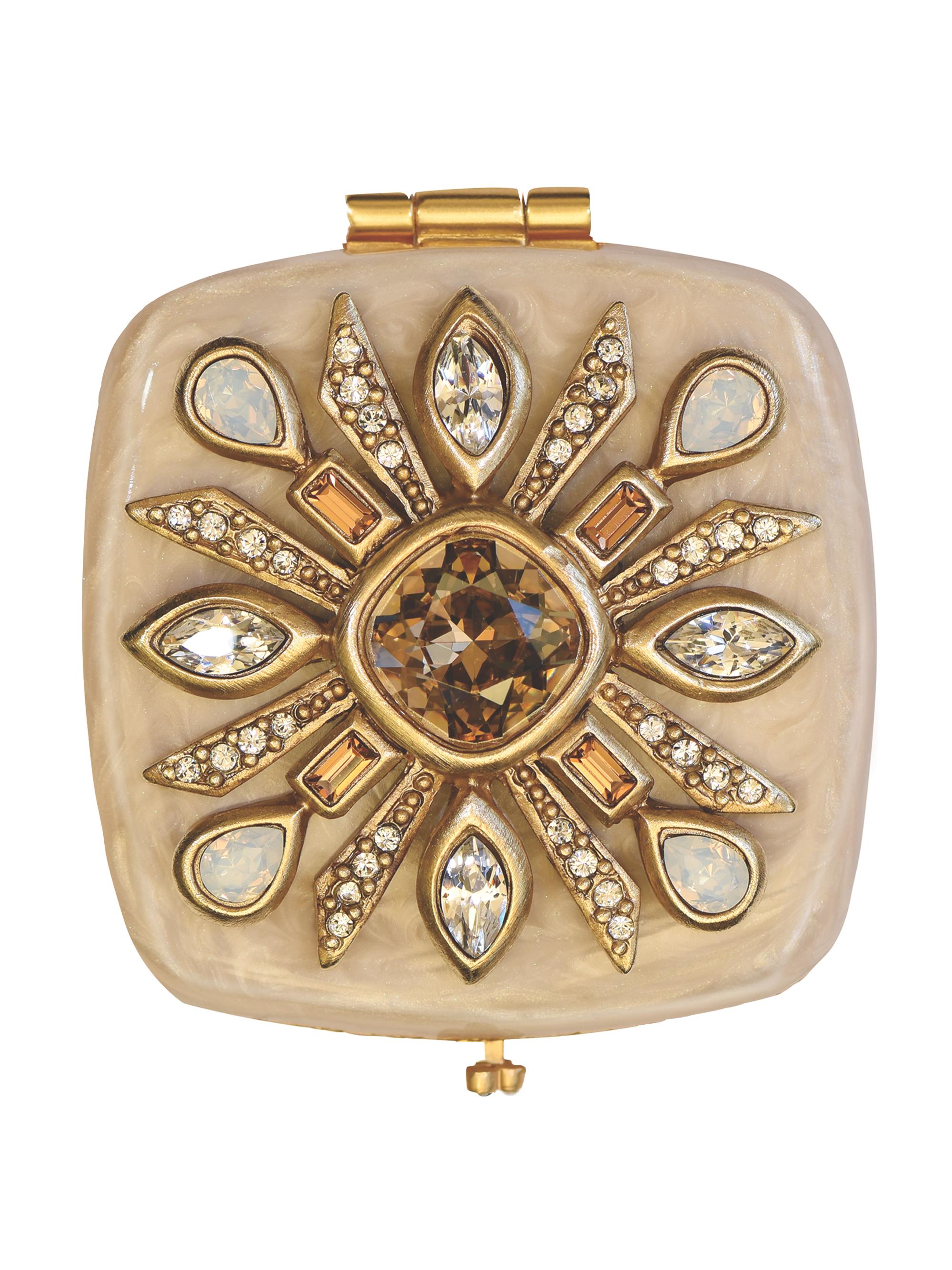 Jay Strongwater Schuyler Maltese Bejeweled Compact