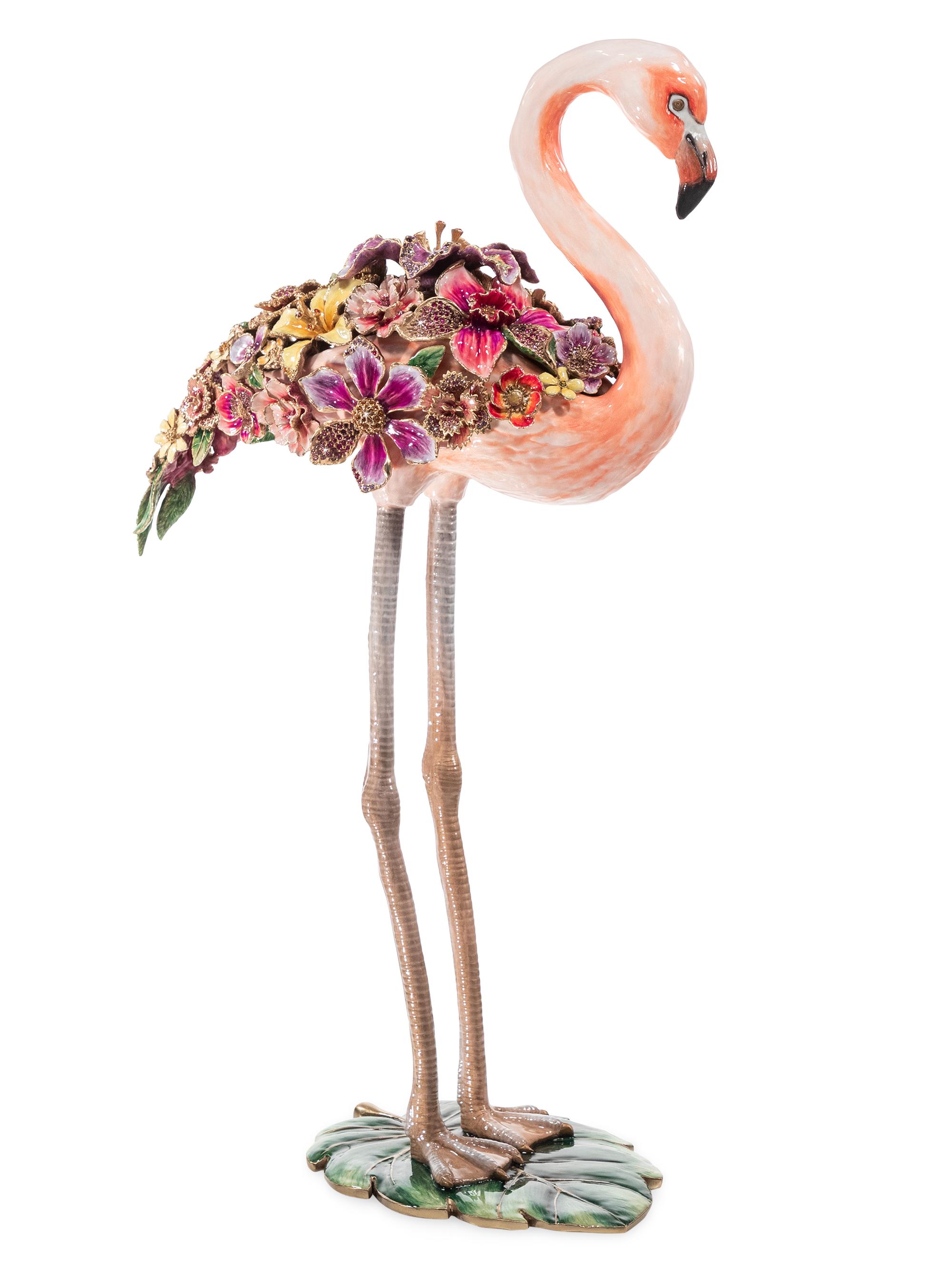 Jay Strongwater Floral Flamingo Figure