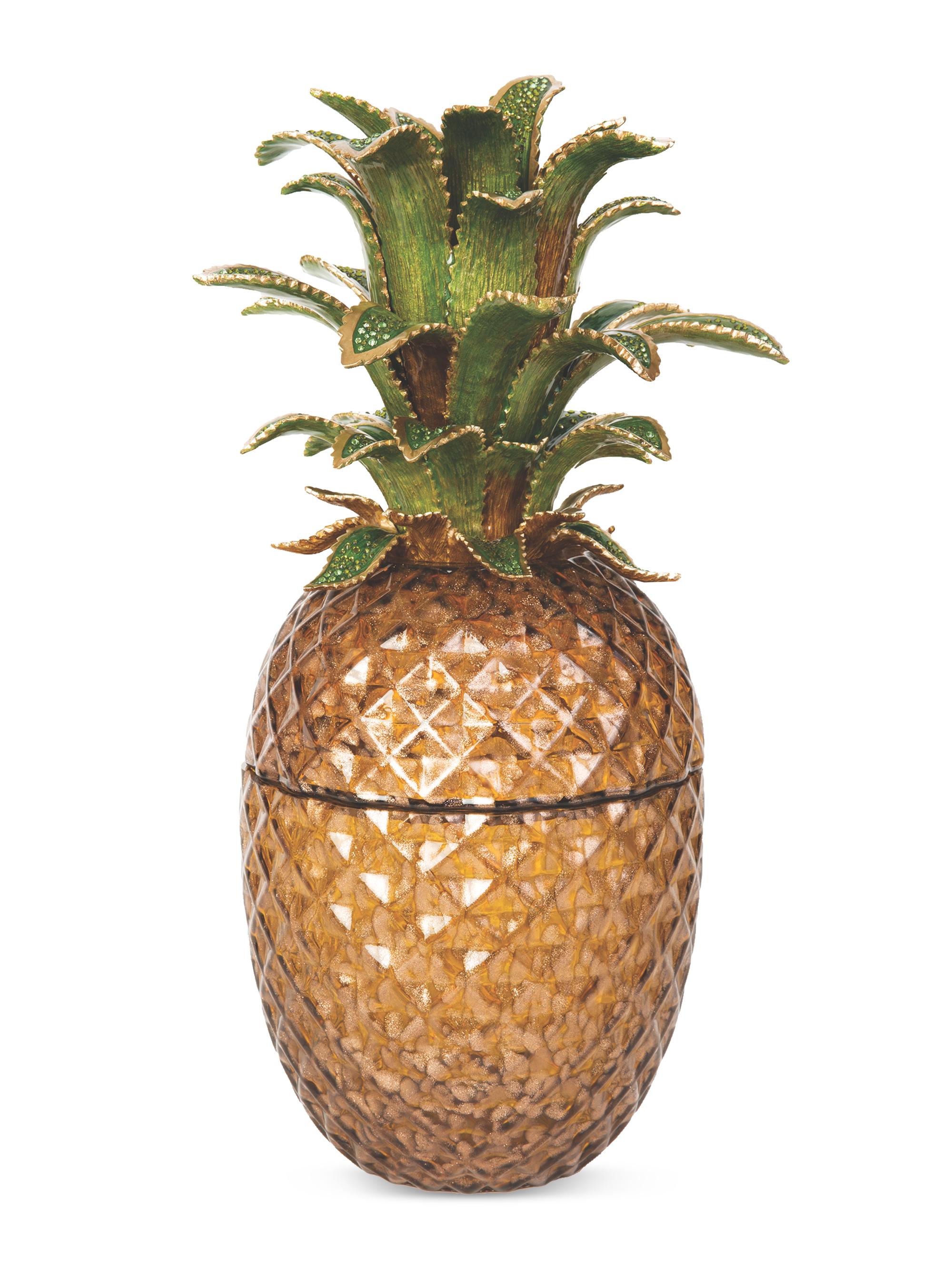 Jay Strongwater Winston Pineapple Jeweled Glass Jar