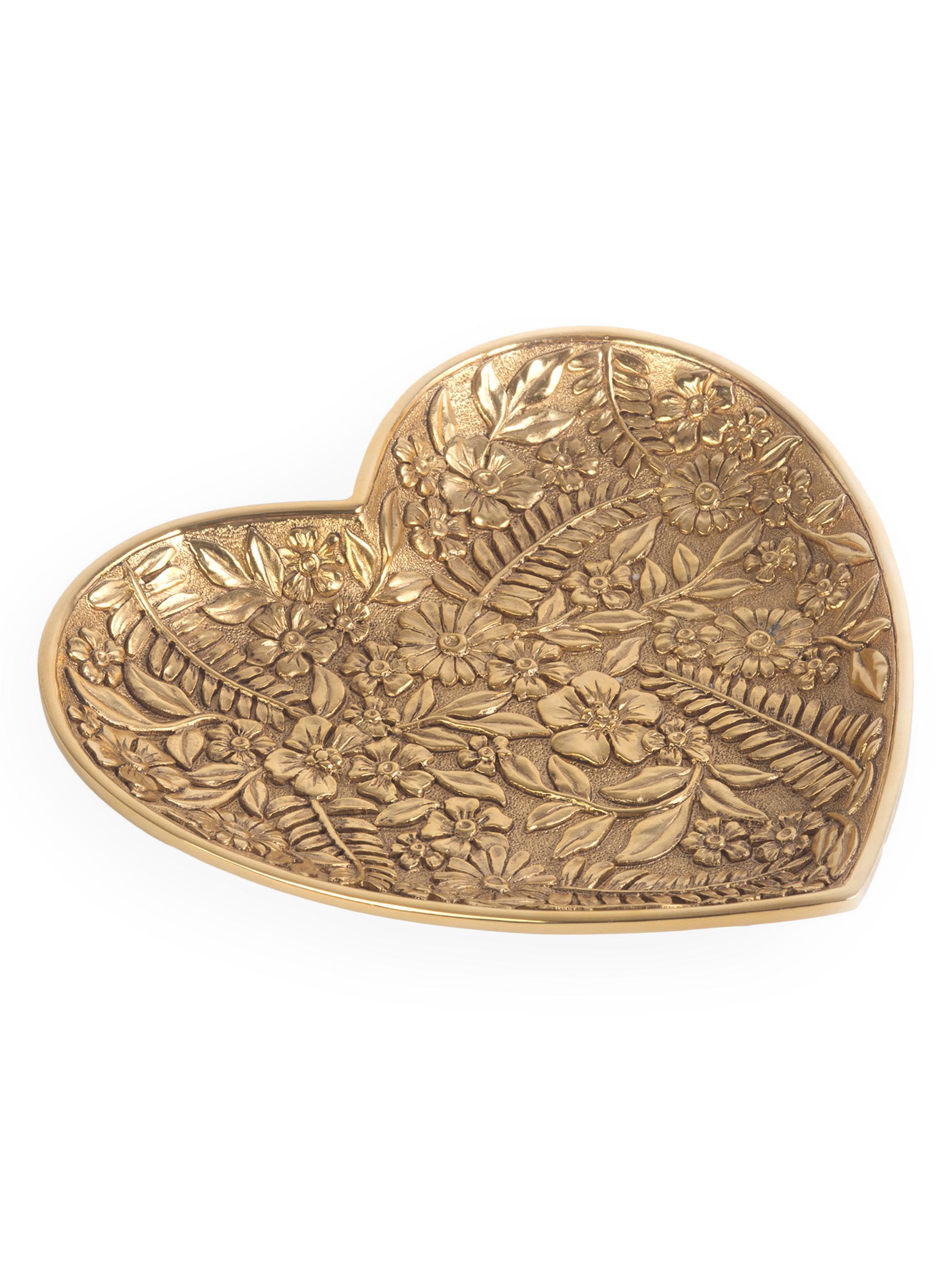 Jay Strongwater Colleen Floral Heart Trinket Tray