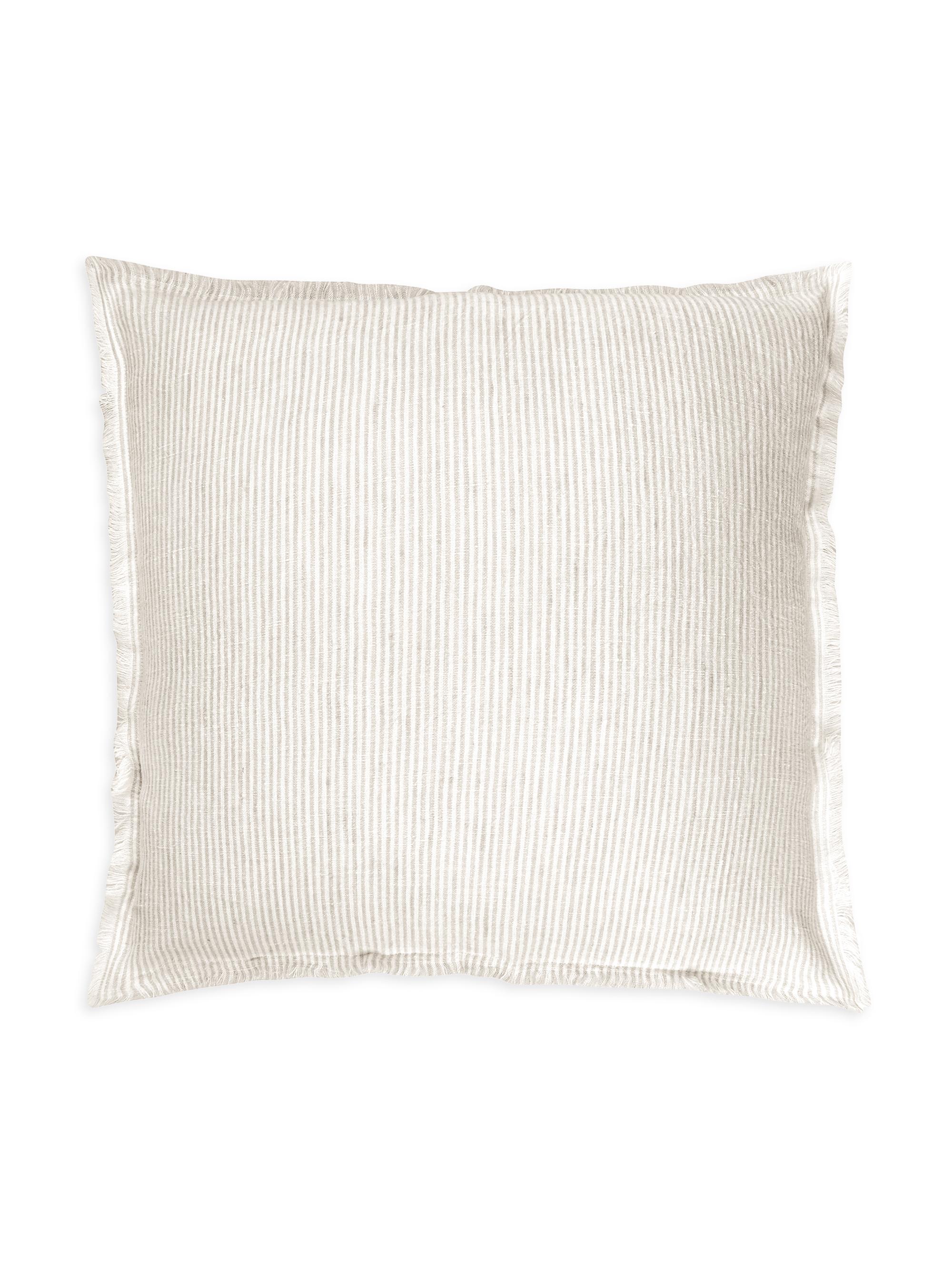 Anaya So Soft Linen Striped Pillow - Beige And White