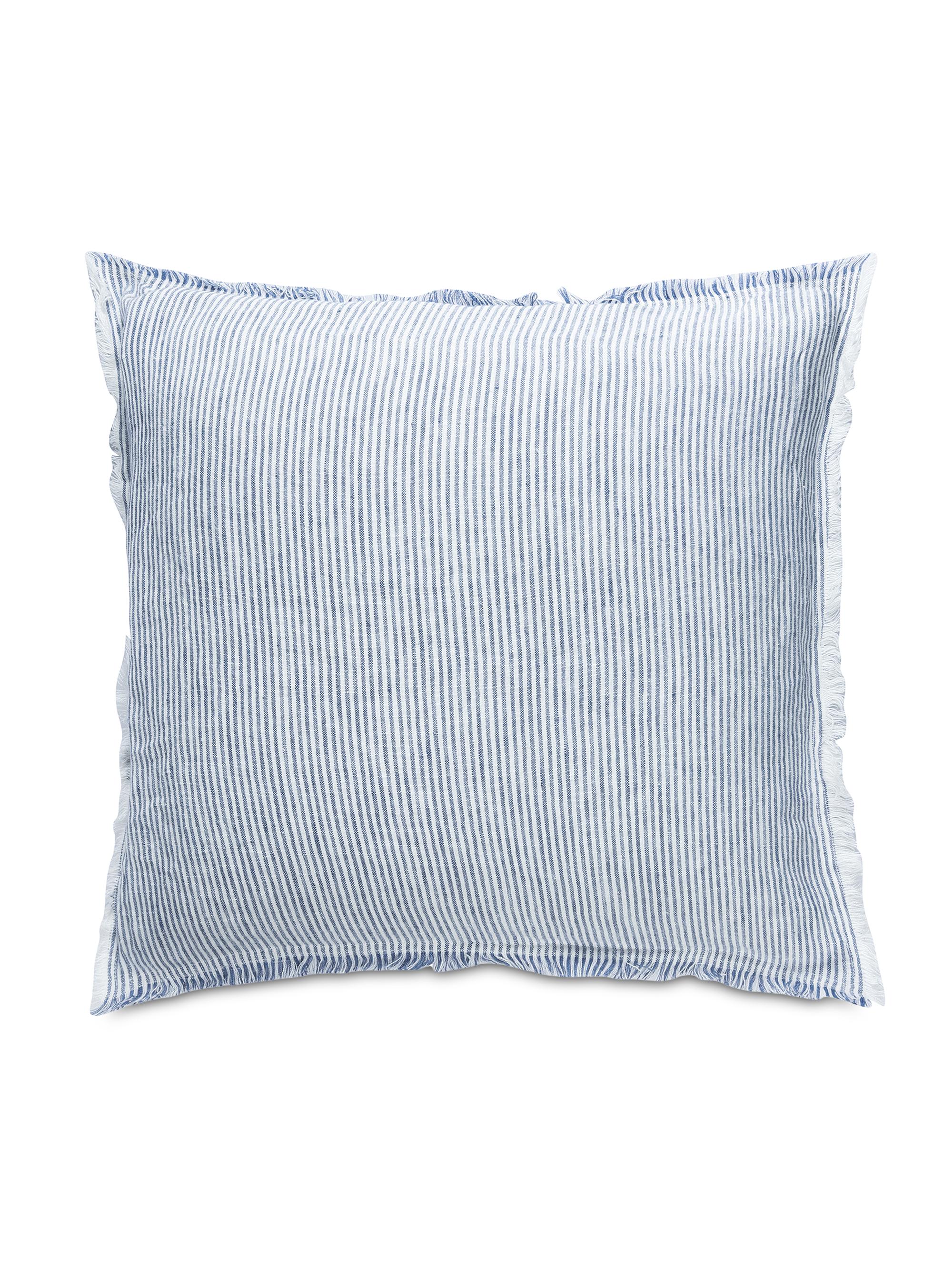 Anaya So Soft Linen Striped Pillow - Blue And White