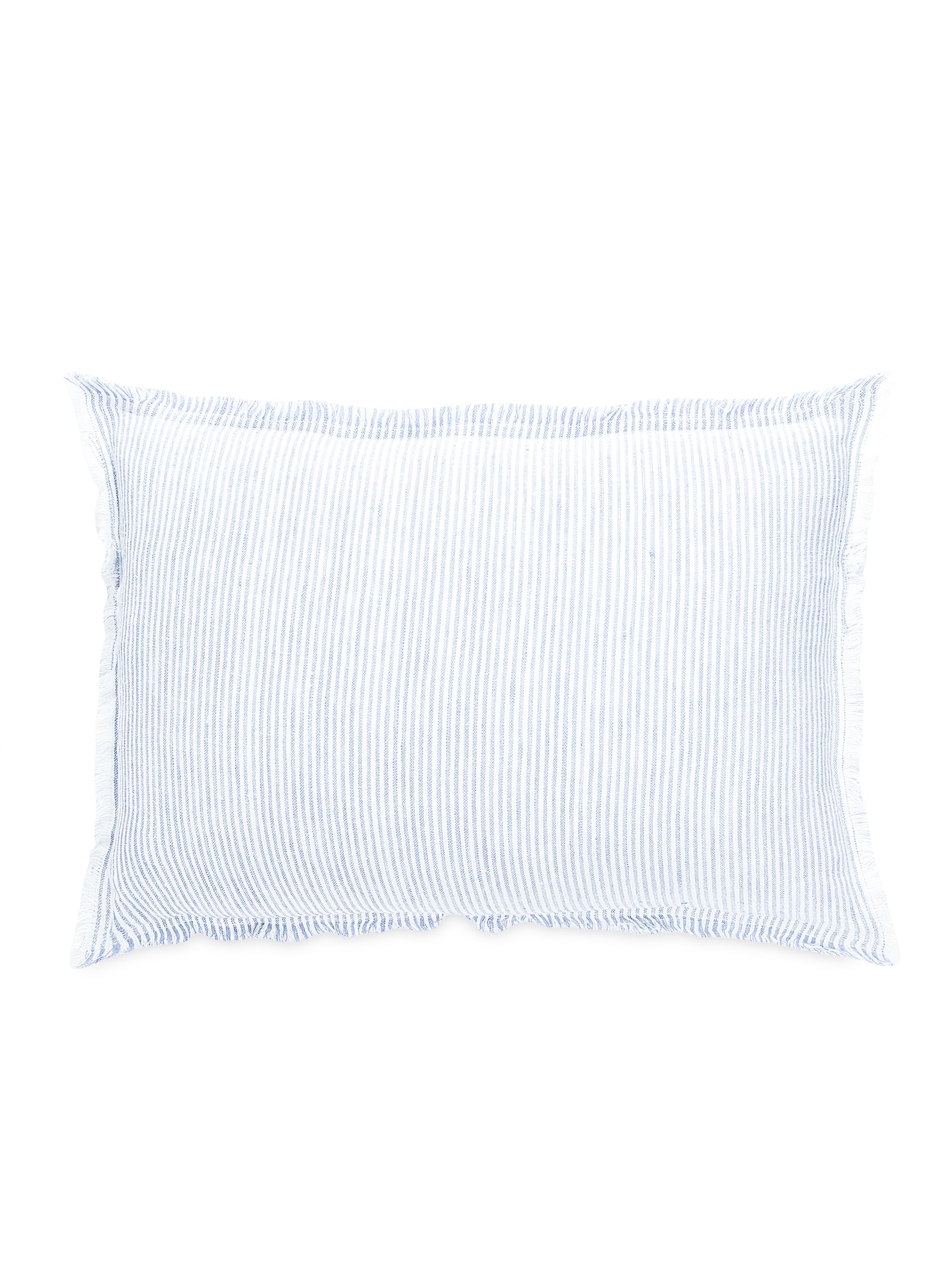 Anaya So Soft Linen Striped Down Pillow - Light Blue And White