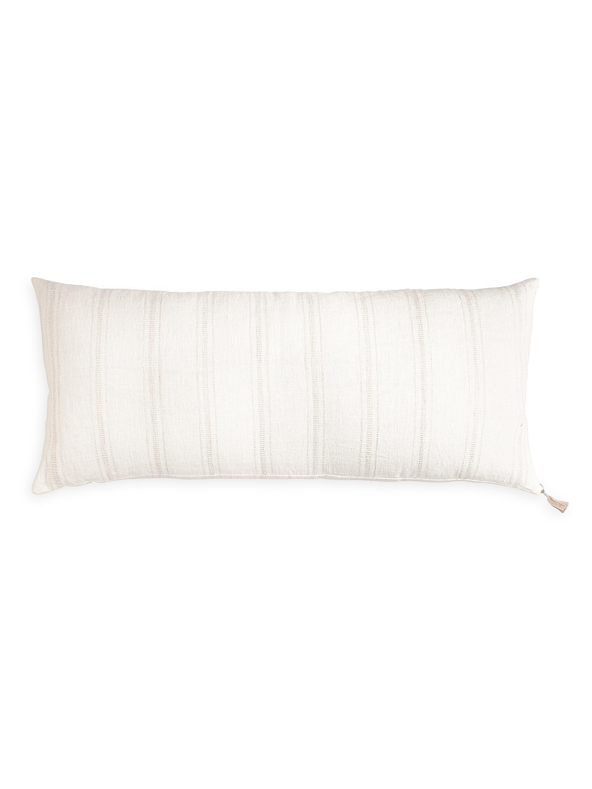 Anaya So Soft Linen Striped Down Pillow - White And Beige