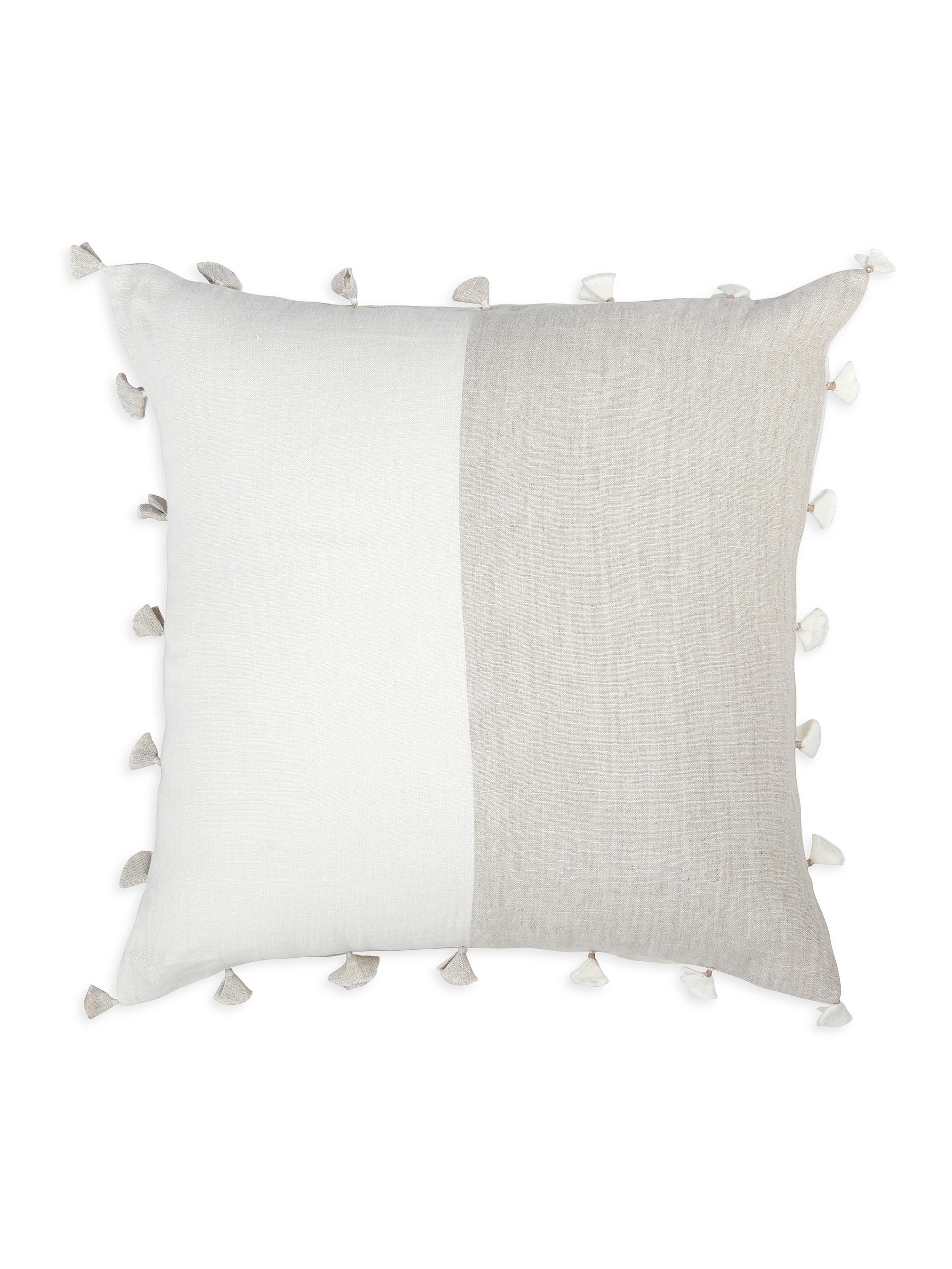 Anaya So Soft Linen Tassels Down Pillow - Beige