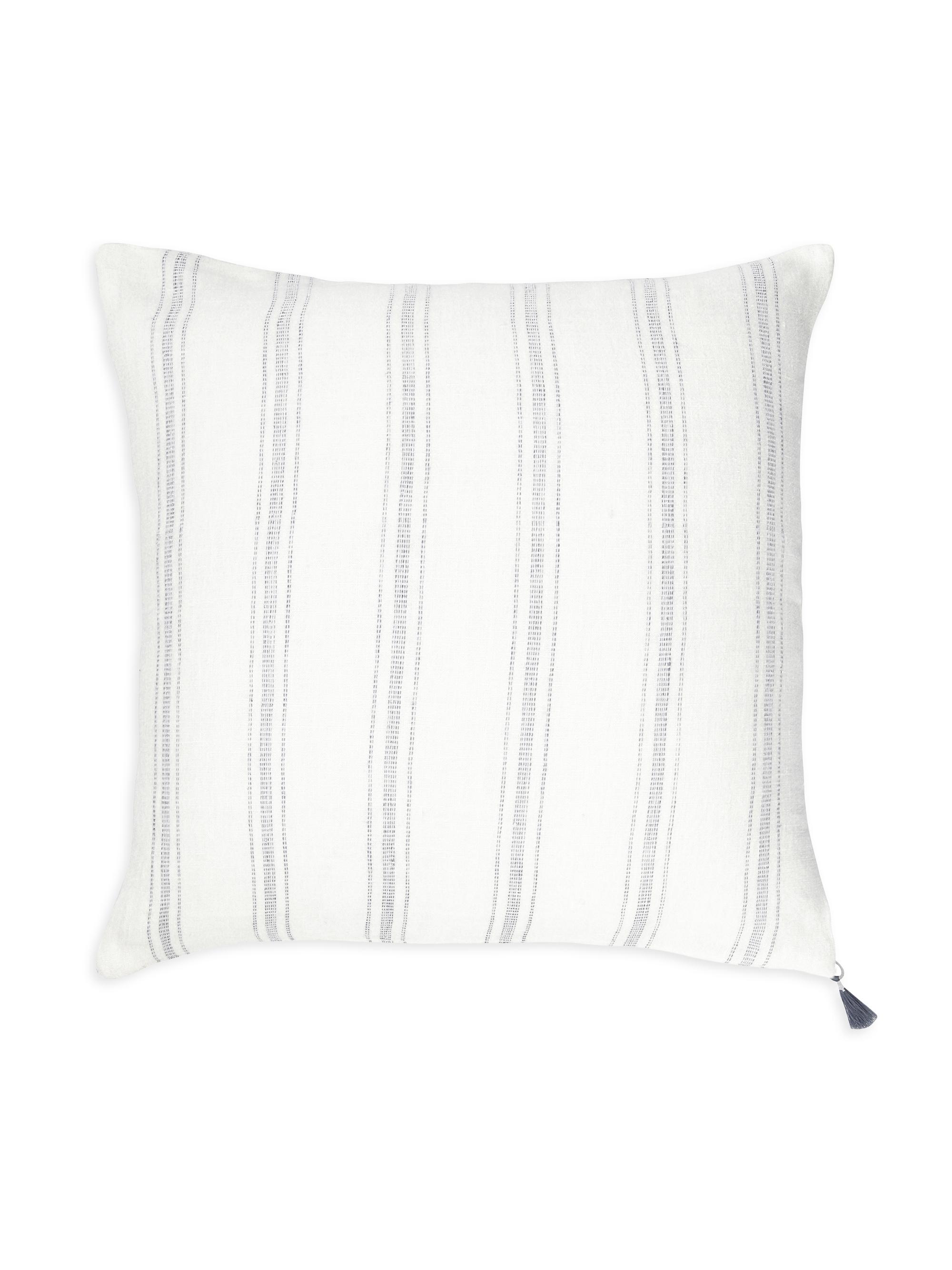 Anaya So Soft Striped Linen Pillow - White And Grey