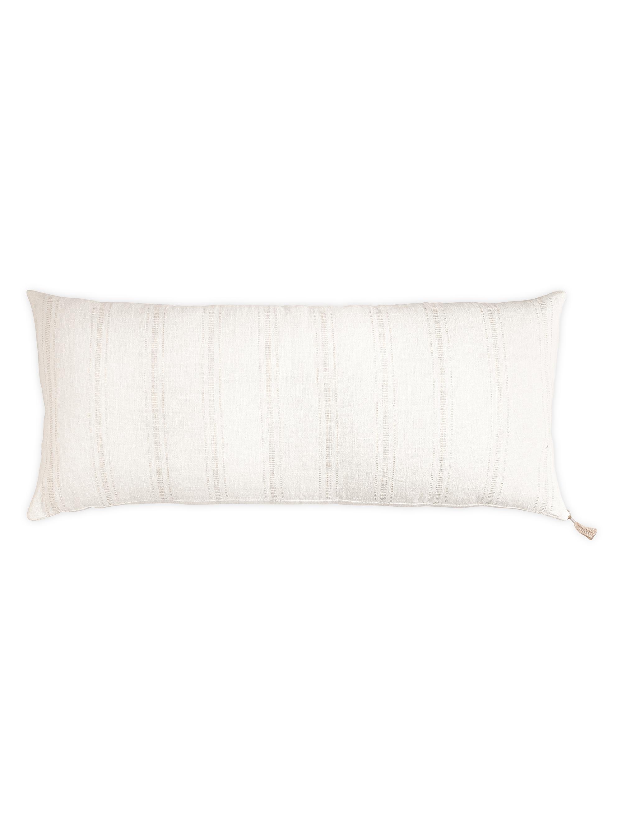 Anaya So Soft Striped Linen Pillow - White And Beige