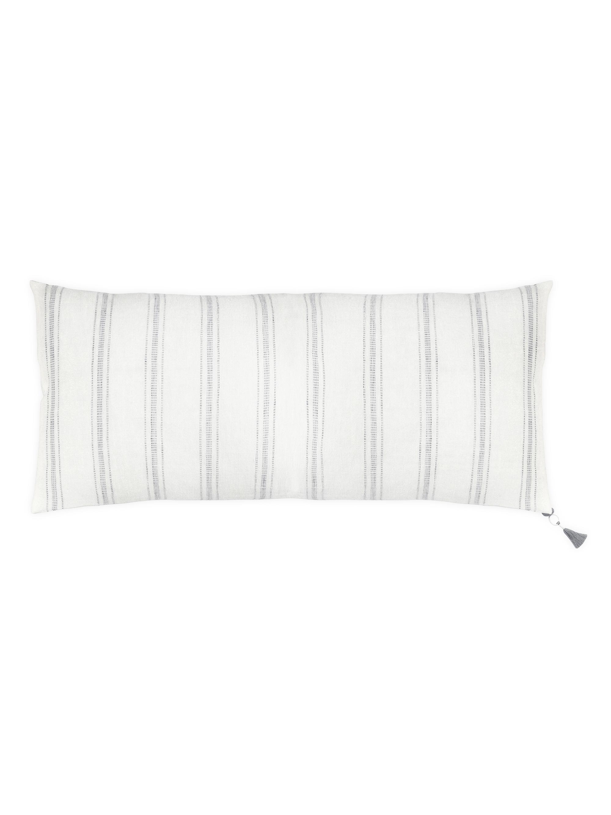 Anaya So Soft Striped Linen Pillow - White And Grey