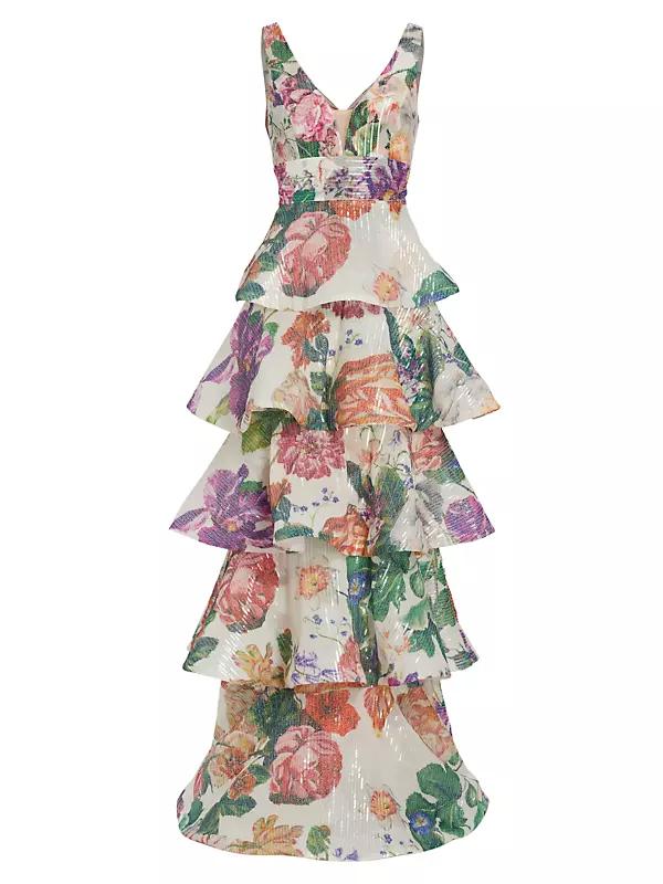 Gucci Floral Sequin-Embellished Denim Shorts