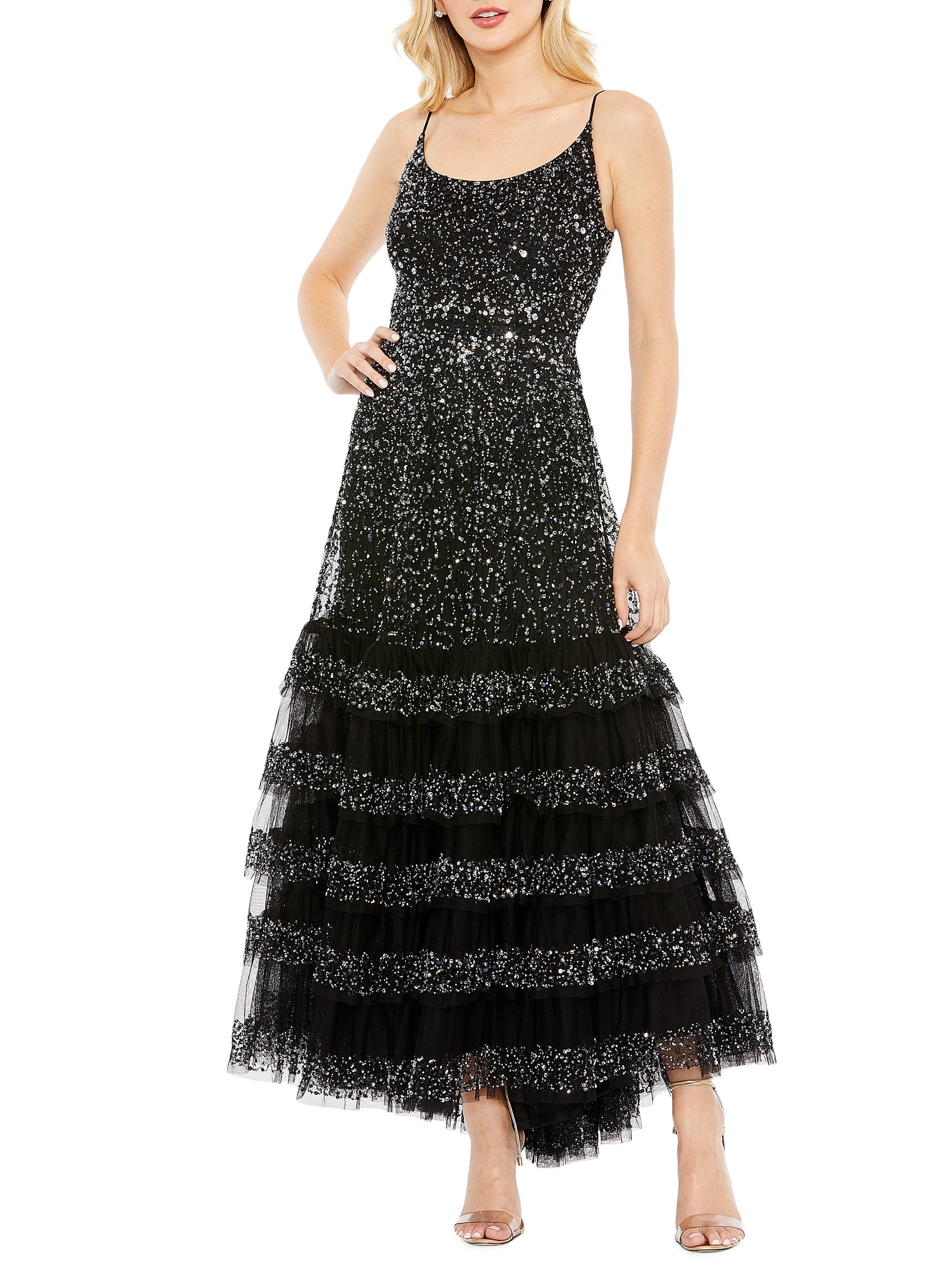 Mac Duggal Women's Embellished Tiered Gown - Black