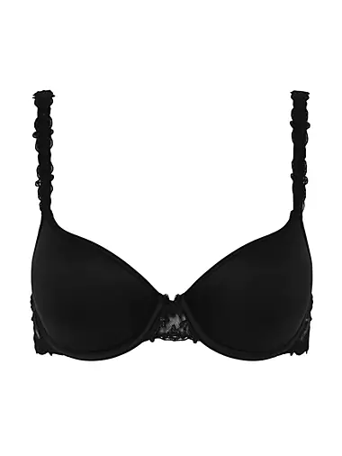 Le Mystere BLACK Smooth Shape Unlined Underwire Bra, US 34DDD/F