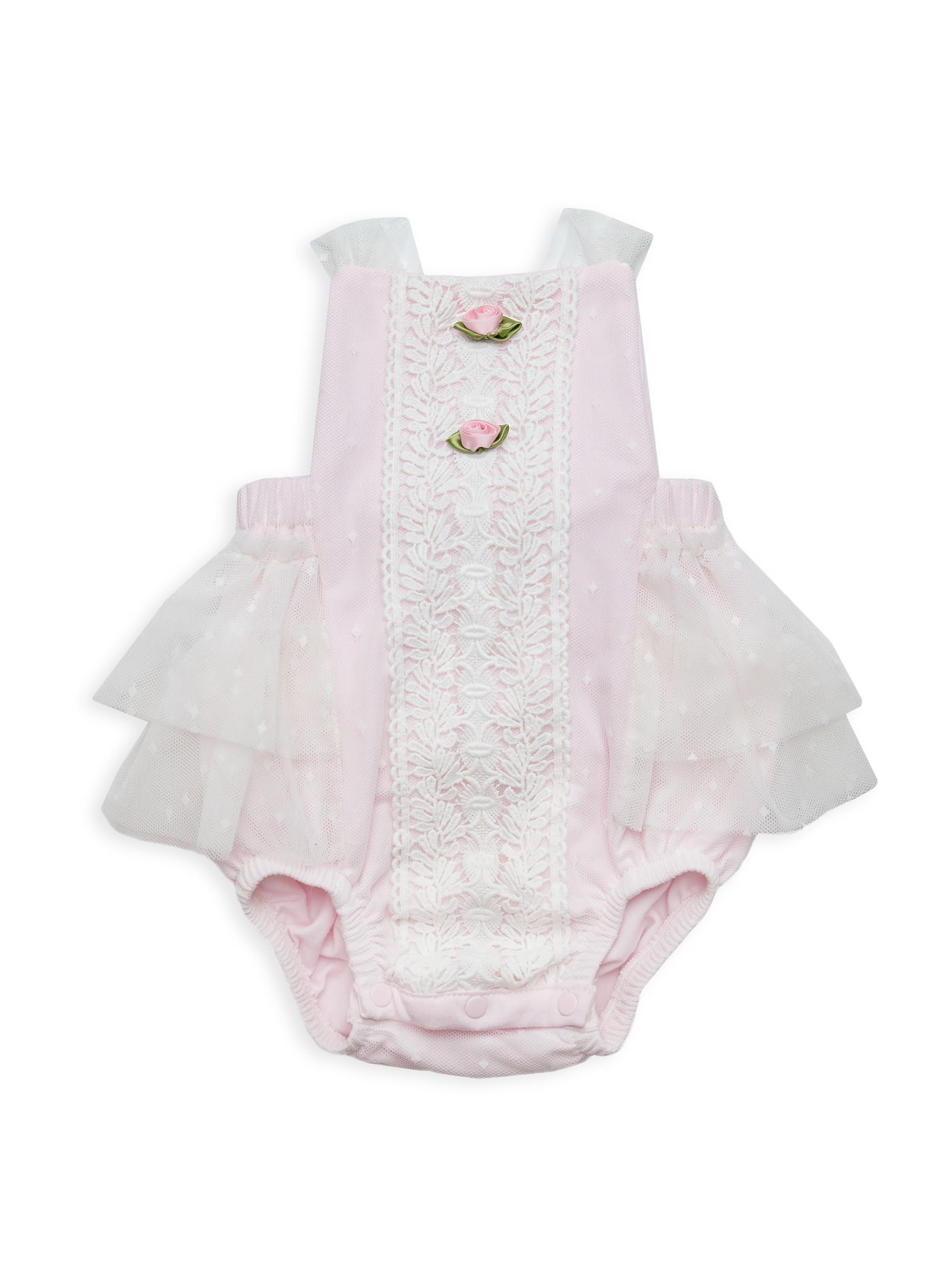 Haute Baby Baby Girl's Grace Lace Bubble Sunsuit - Pink 3 Months