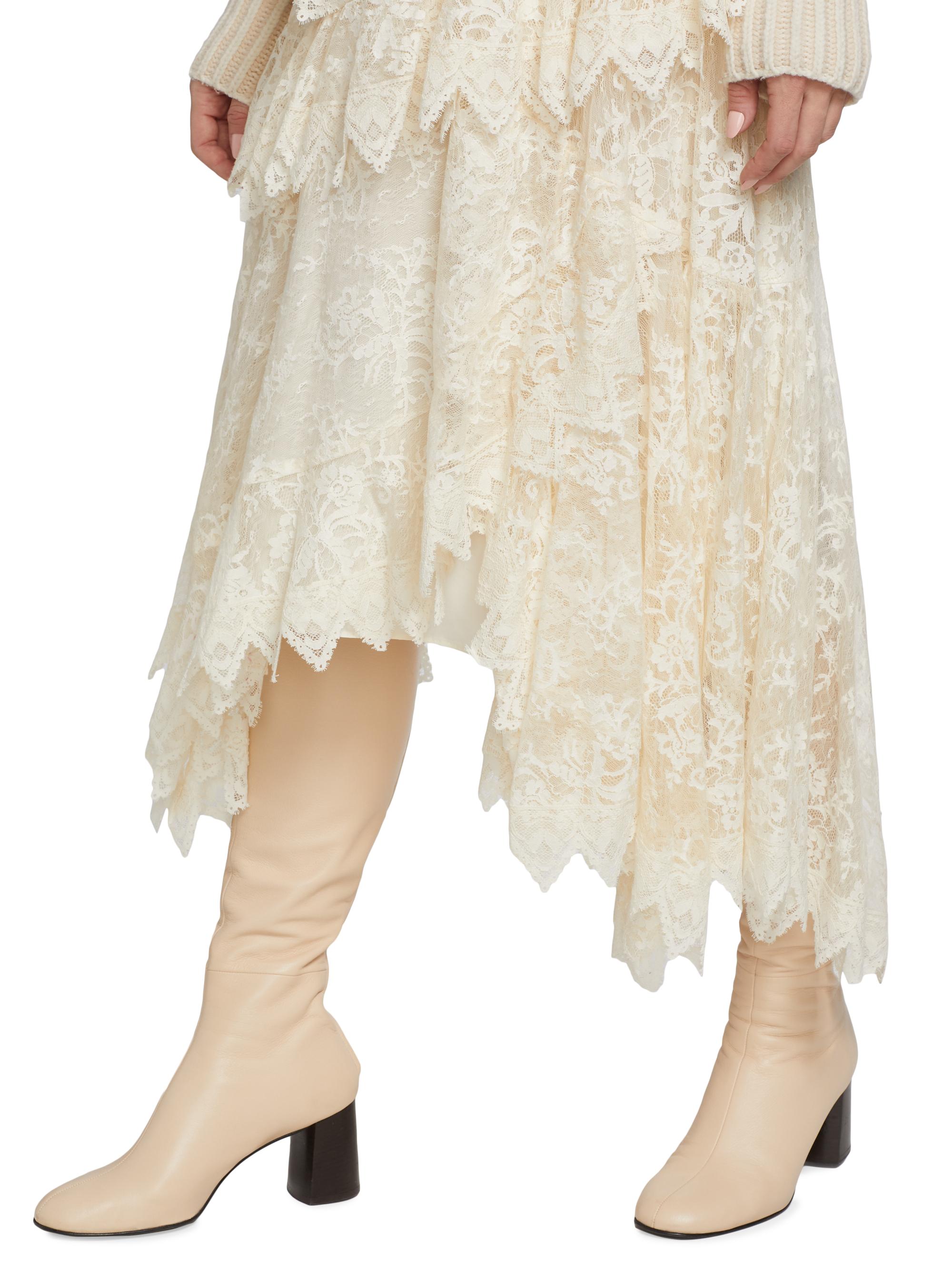 épine lace asymmetry frill skirt epine lace asymmetry frill skirt white