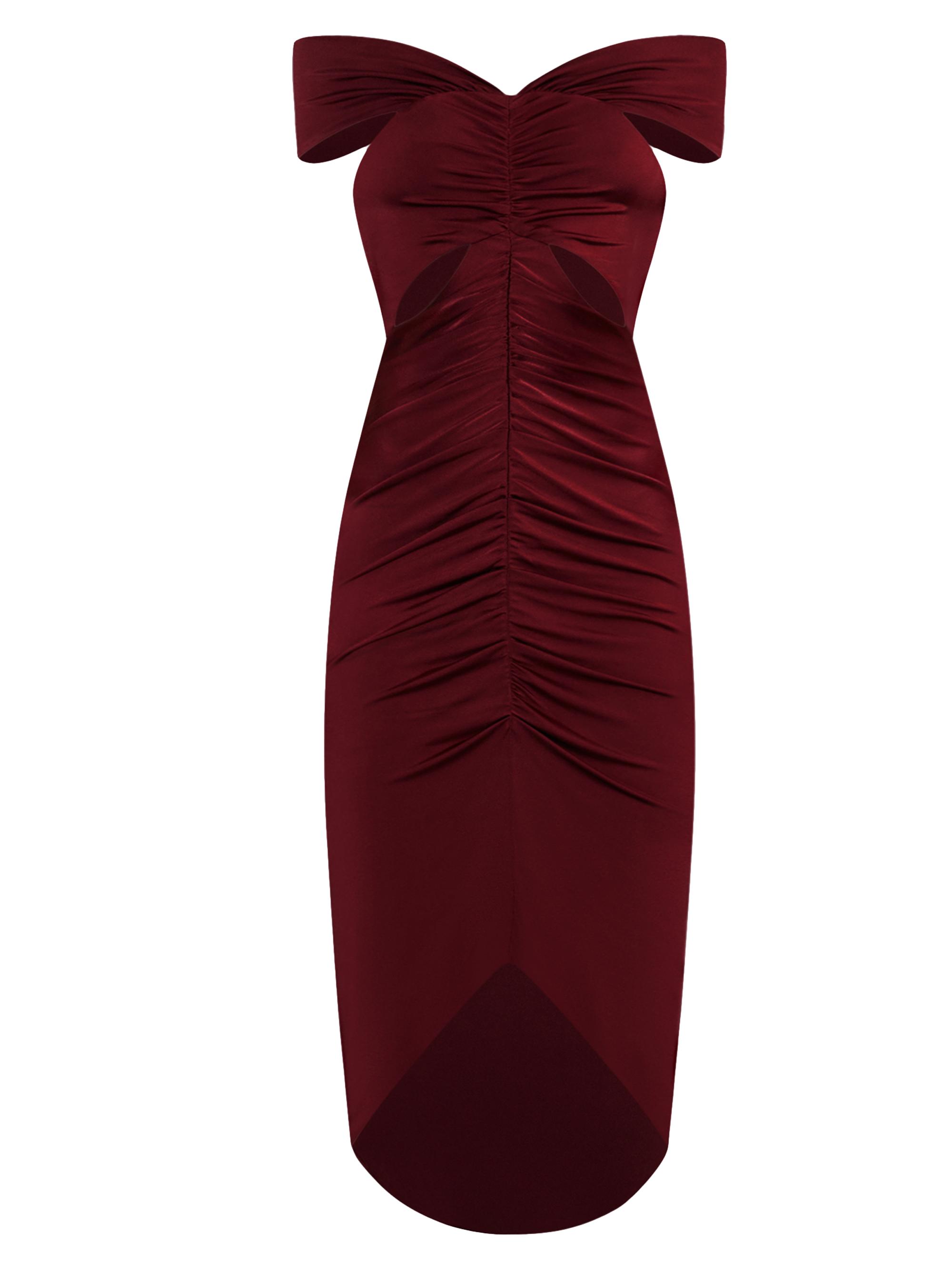 Et Ochs Women's Everly Off-The-Shoulder Ruched Dress - Crimson