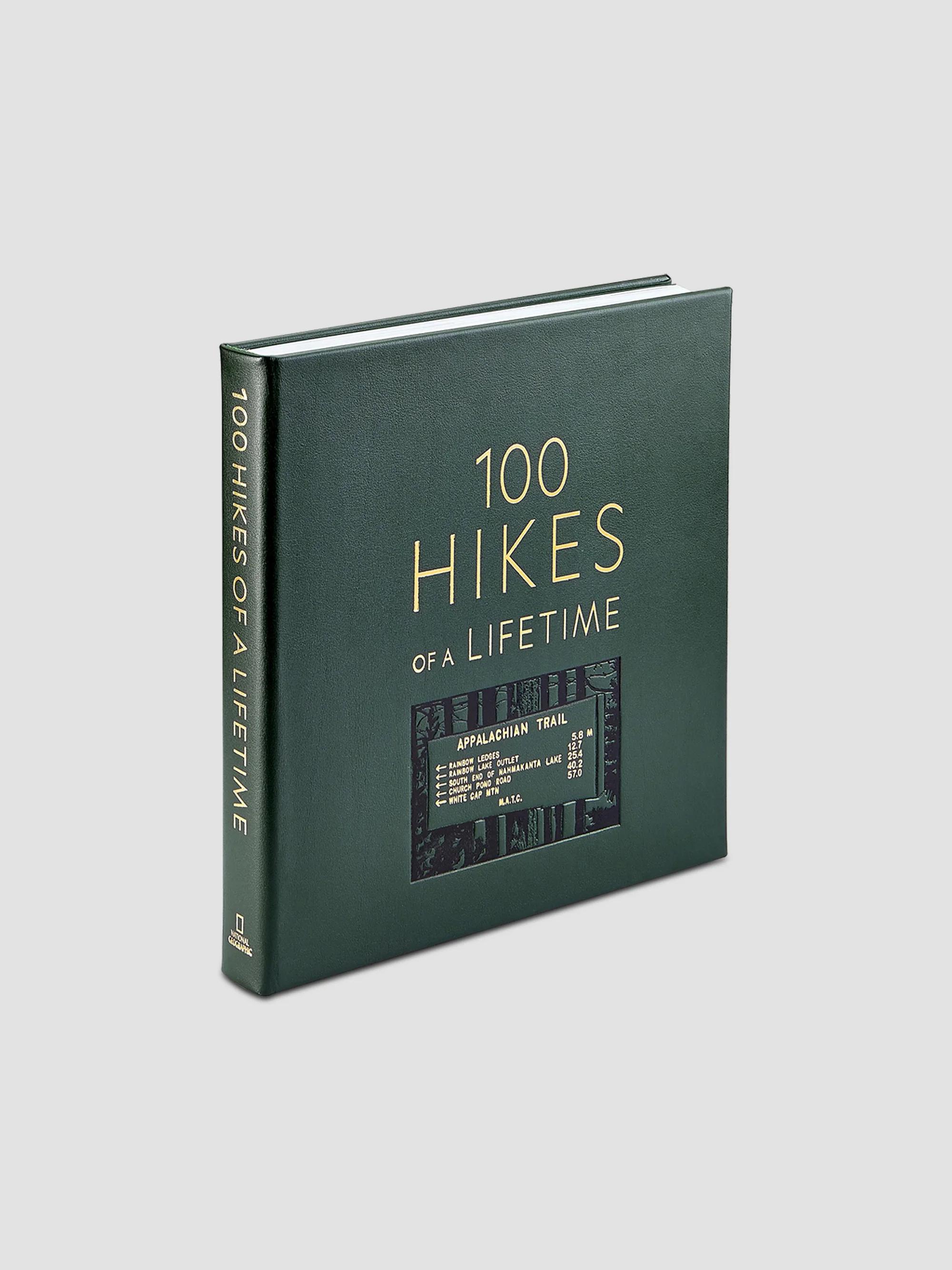 Graphic Image ''100 Hikes Of A Lifetime'' Leather-Bound Book