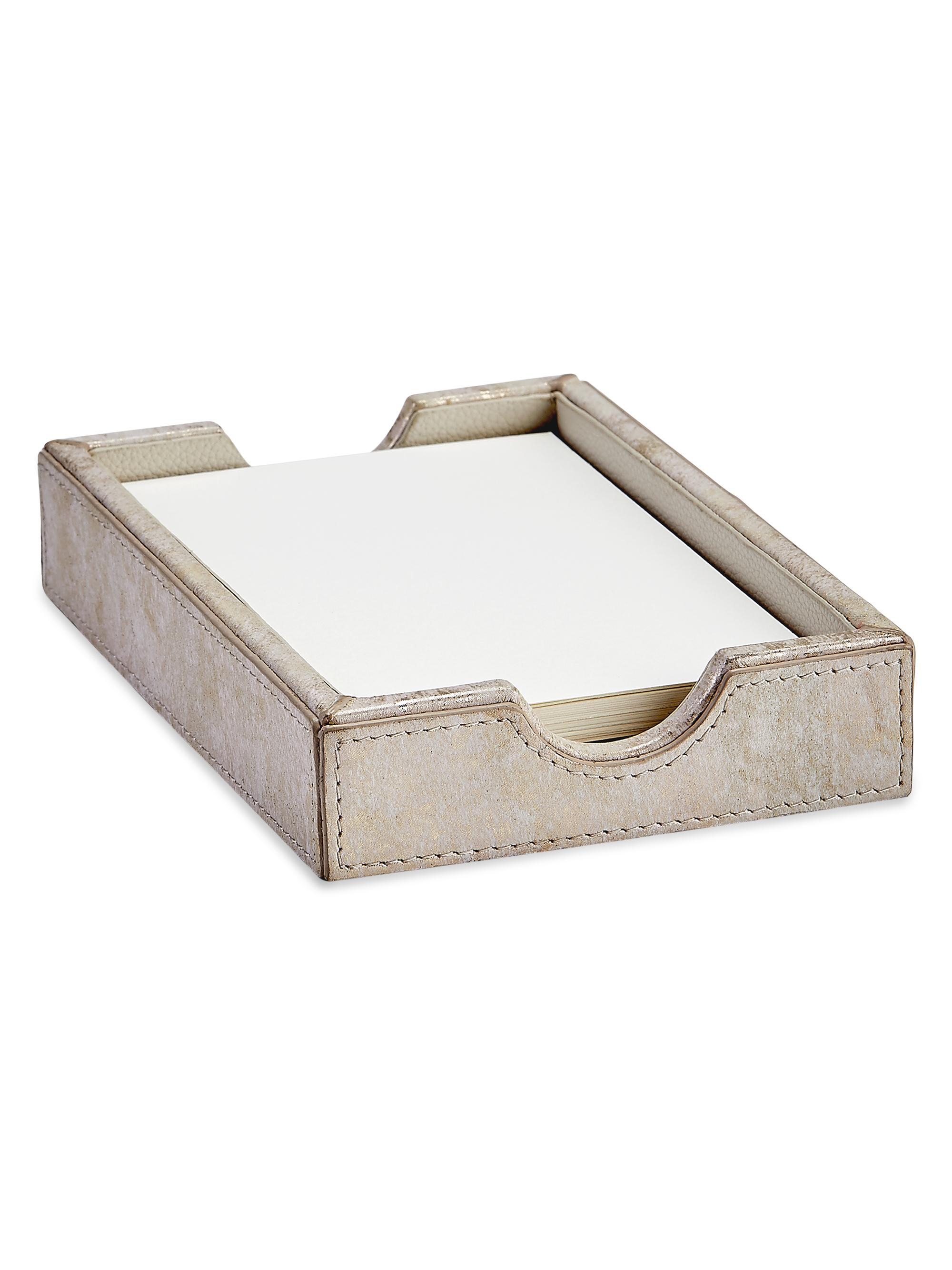 Graphic Image Hayden Desk Leather Memo Tray - Gold Brushed Metallic