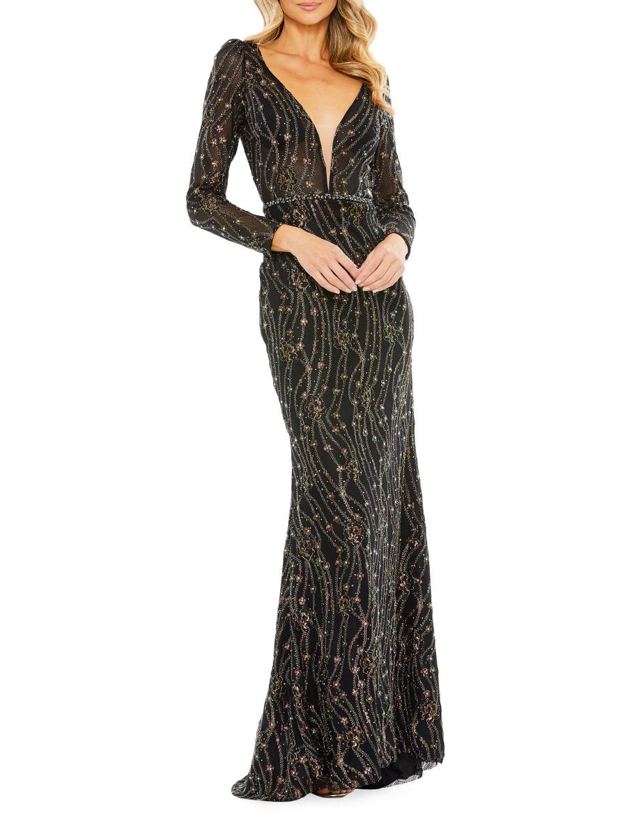 Mac Duggal Floral Embellished Trumpet Gown | Saks Fifth Avenue