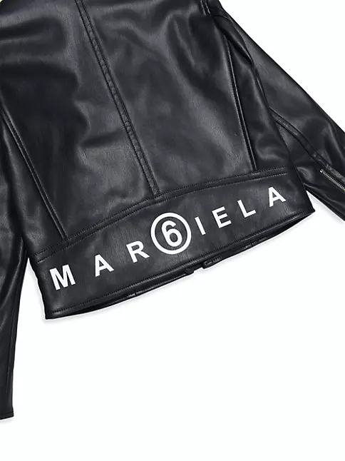 Undercover Printed Leather Biker Jacket - Beige