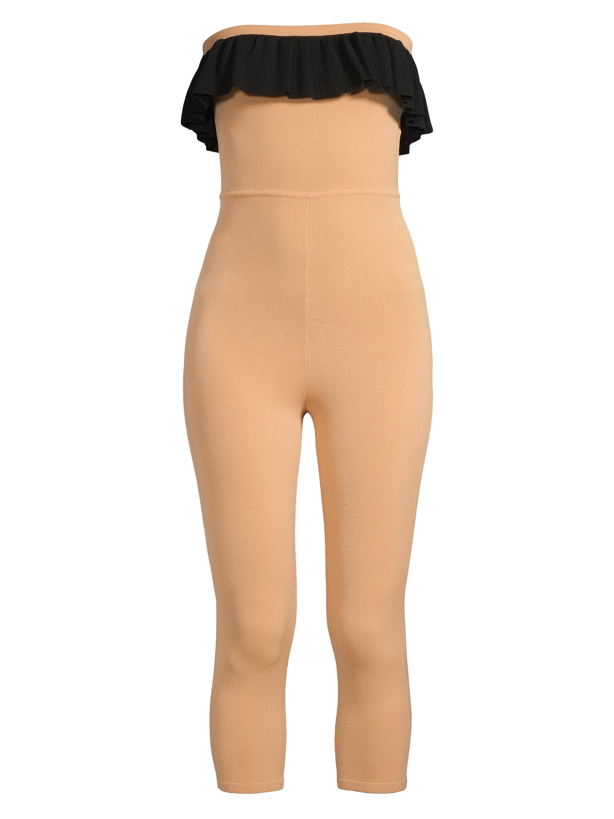 Victor Glemaud Women's Strapless Ruffle Jumpsuit - Tan