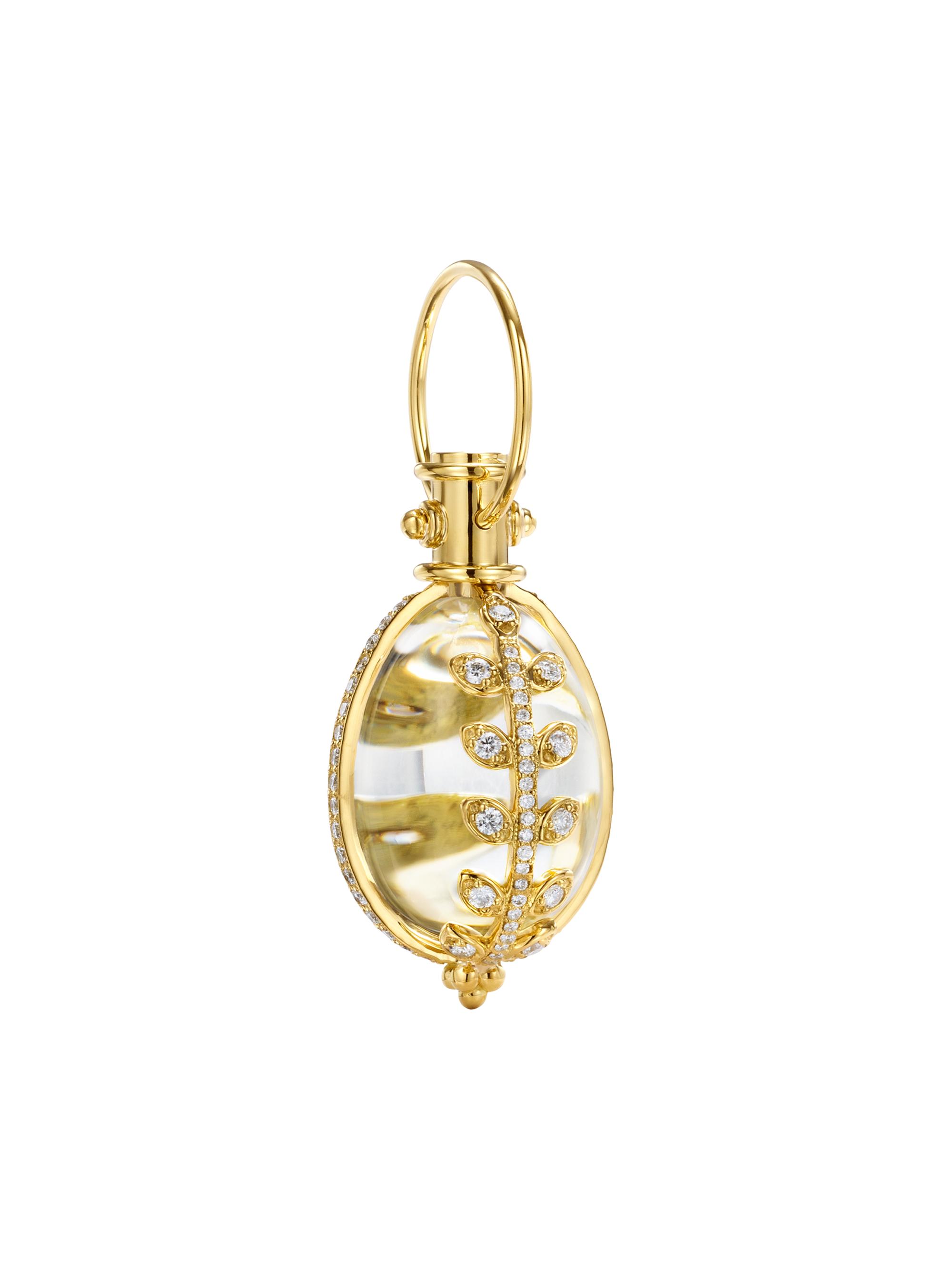 Temple St. Clair Women's Florence86 18K Yellow Gold, Rock Crystal, & Diamond Vine Amulet - Yellow Gold