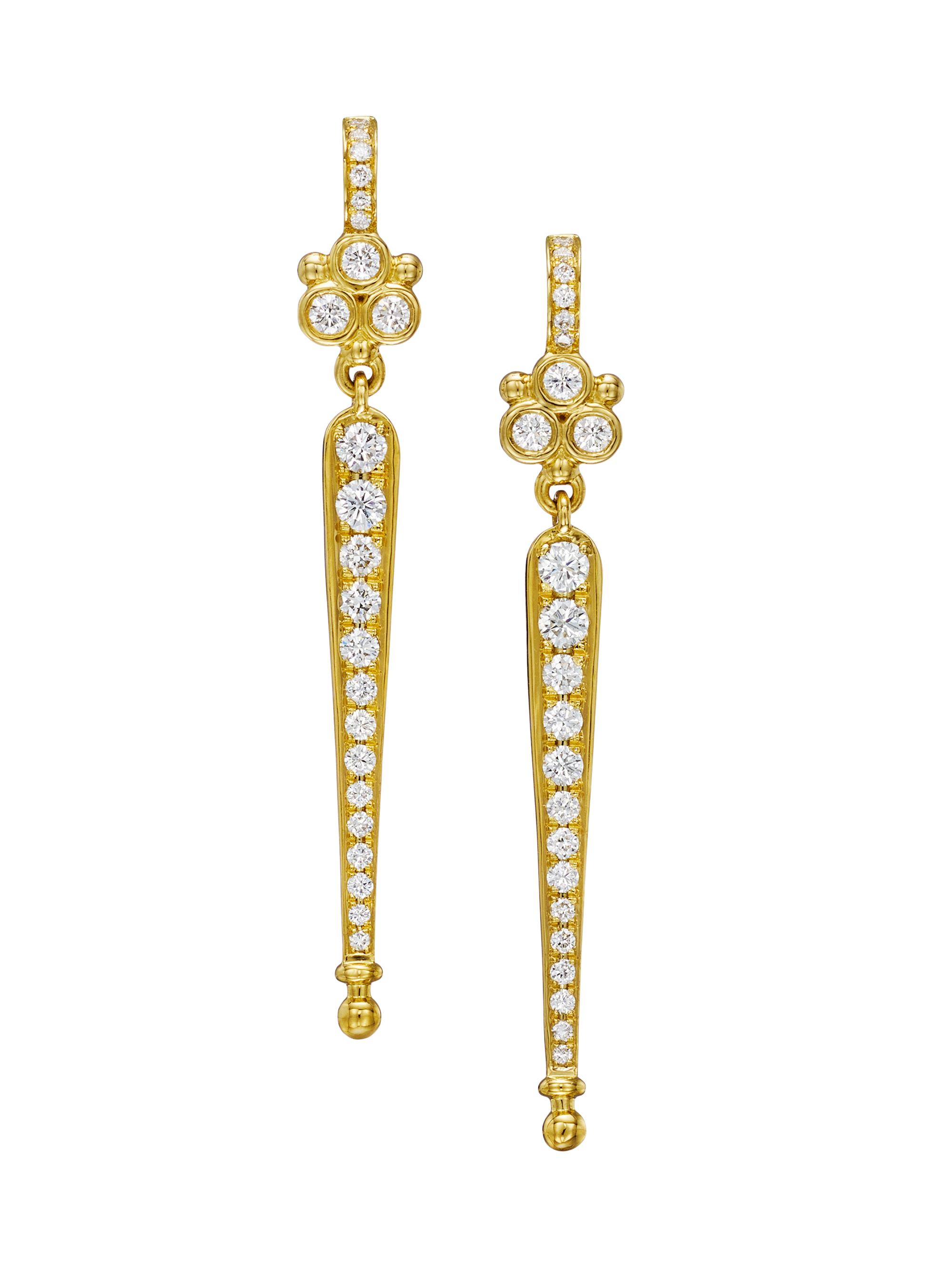 Temple St. Clair Women's Florence86 Temple Baton 18K Yellow Gold & Diamond Drop Earrings - Yellow Gold