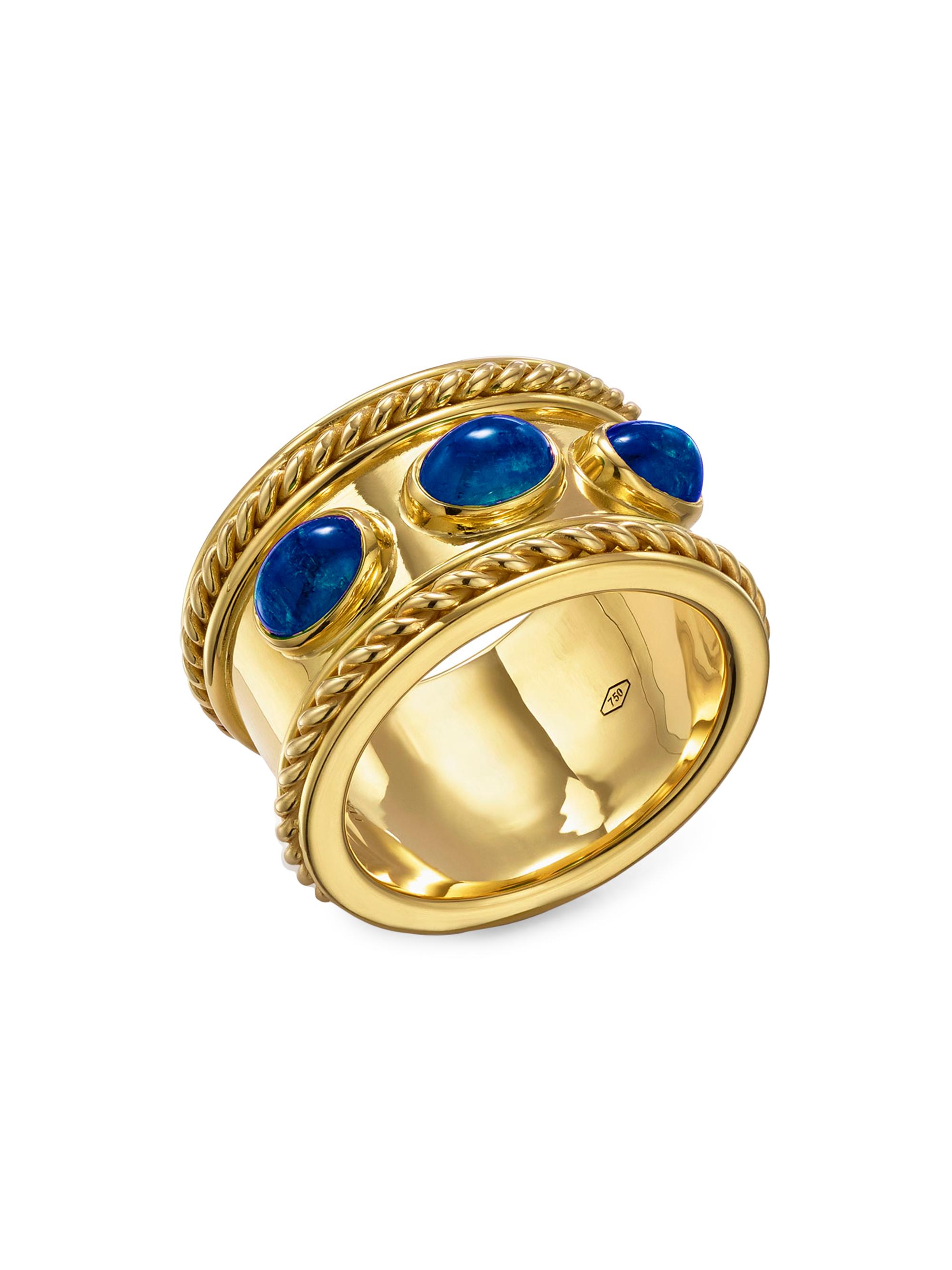 Temple St. Clair Women's Florence87 18K Yellow Gold & Blue Sapphire Braided Band Ring - Yellow Gold