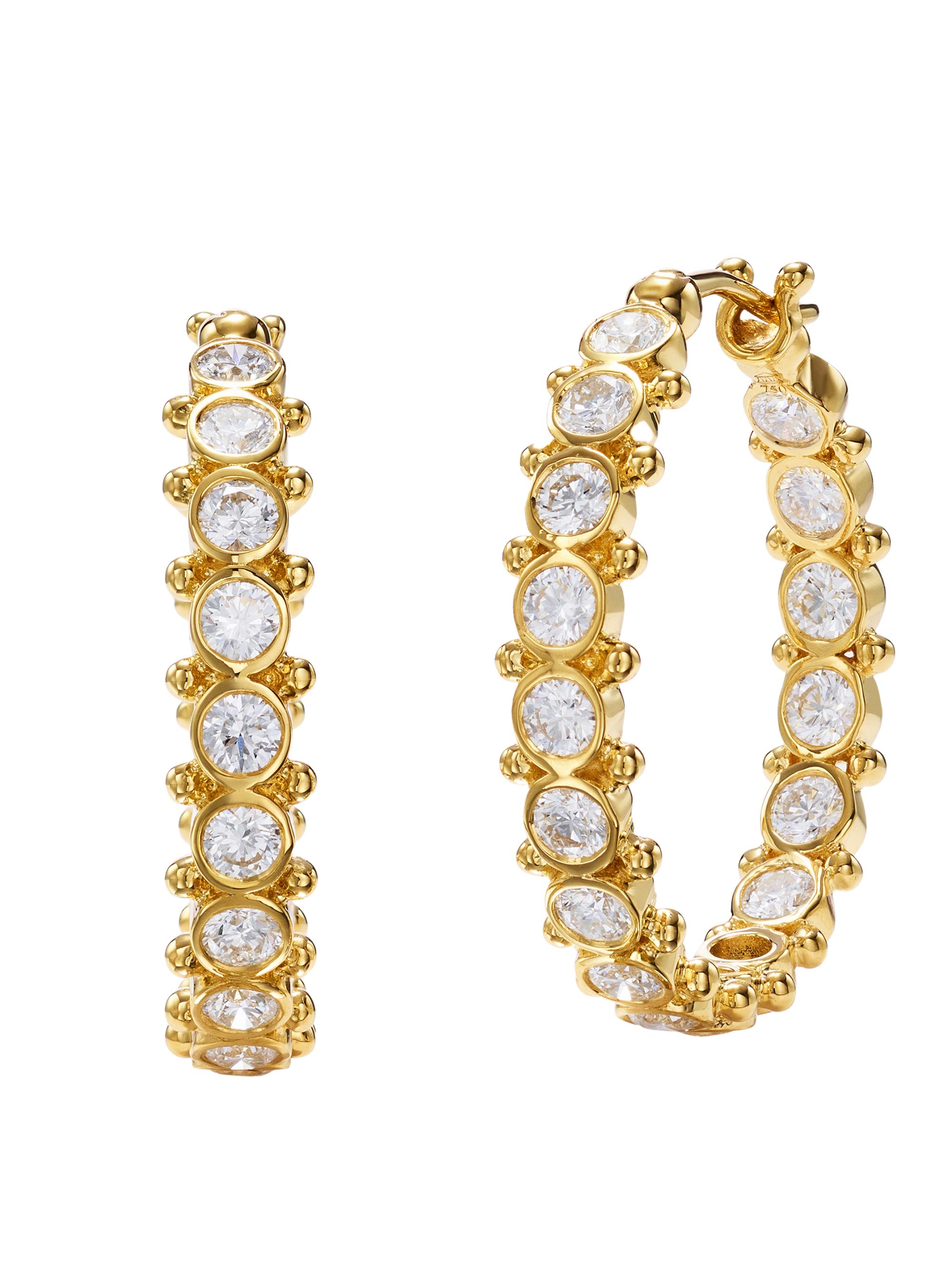 Temple St. Clair Women's Florence86 18K Yellow Gold & Diamond Eternity Hoop Earrings - Yellow Gold