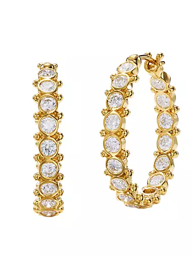 Florence89 18K Yellow Gold & Diamond Eternity Hoop Earrings