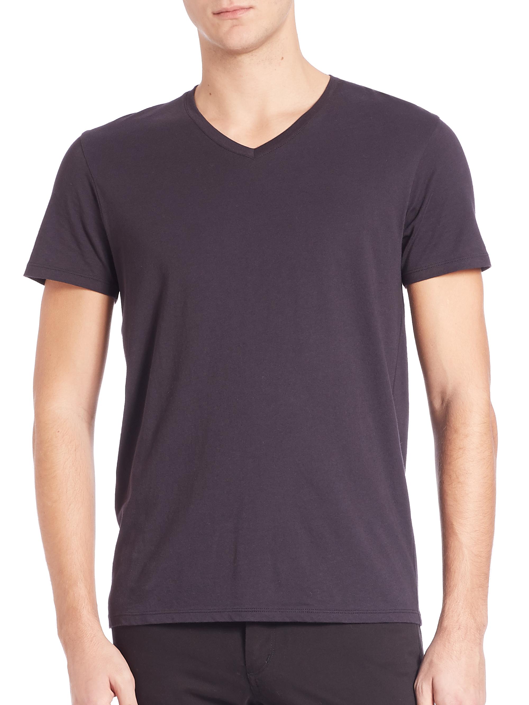 Vince Men's Short-Sleeve V-Neck T-Shirt - Black