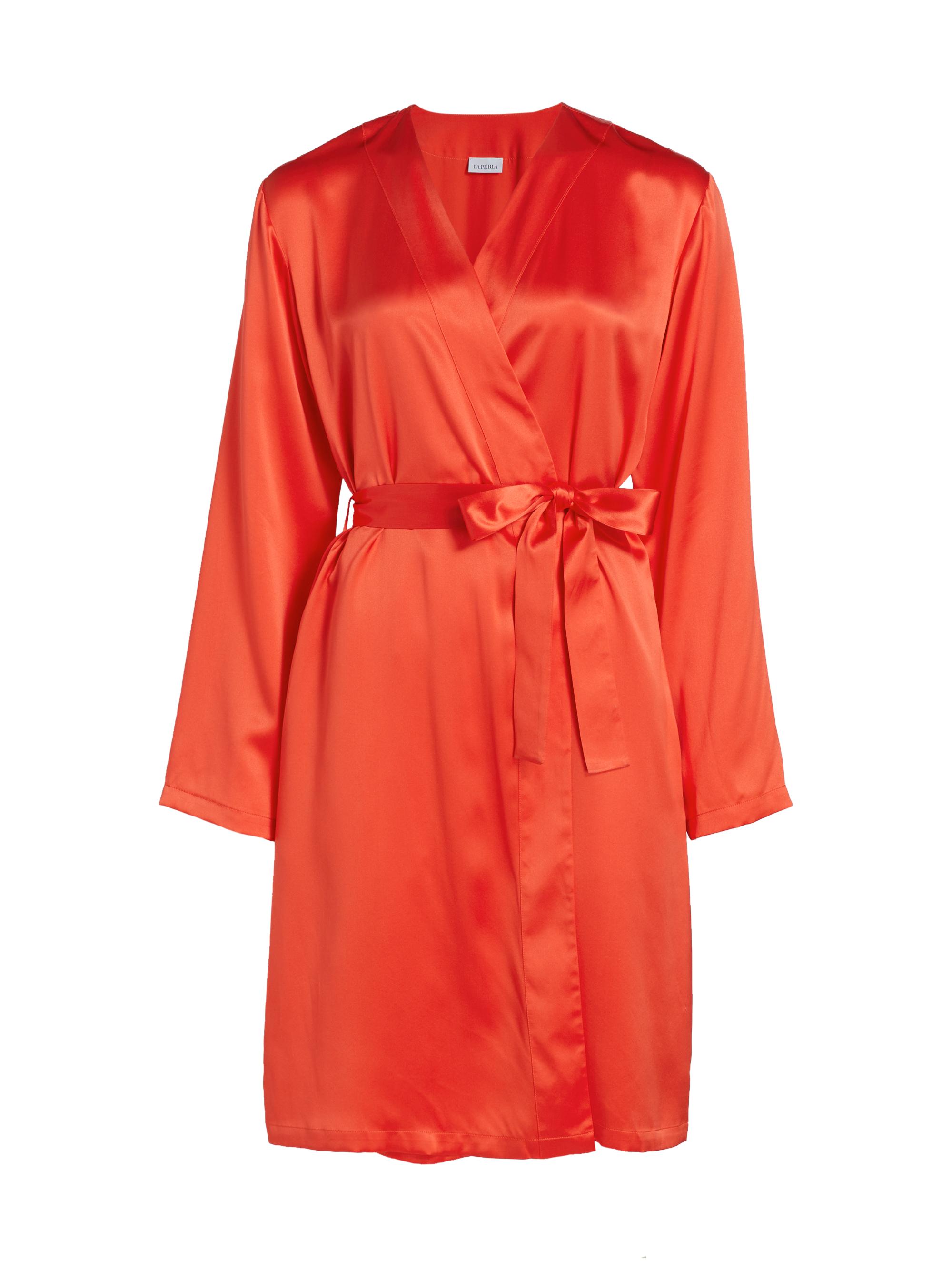 La Perla Women's Belted Silk Satin Robe - Cherry Blossom