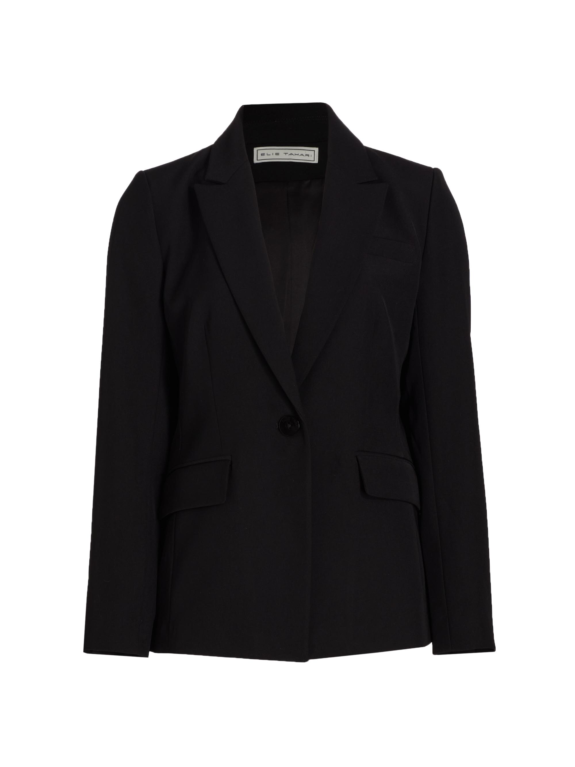 Elie Tahari Women's Notch Collar One-Button Blazer - Noir