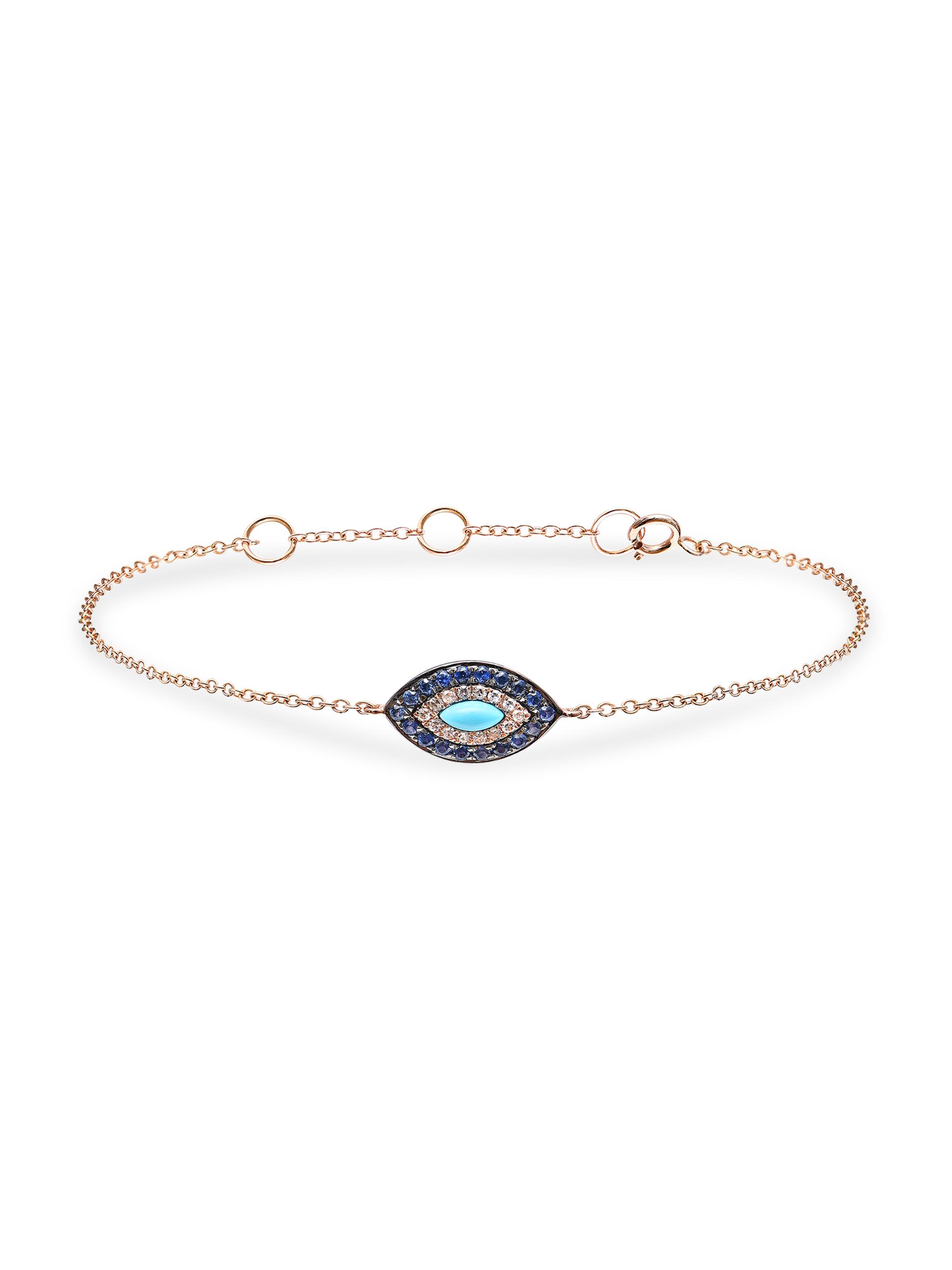 Djula Women's Marbella 18K Rose Gold & 0.5 TCW Diamond Evil Eye Bracelet - Rose Gold