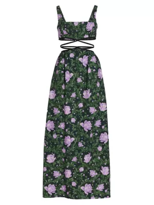 Agua by Agua Bendita Peonia Cut-Out Strappy Maxi Dress | Saks Fifth Avenue