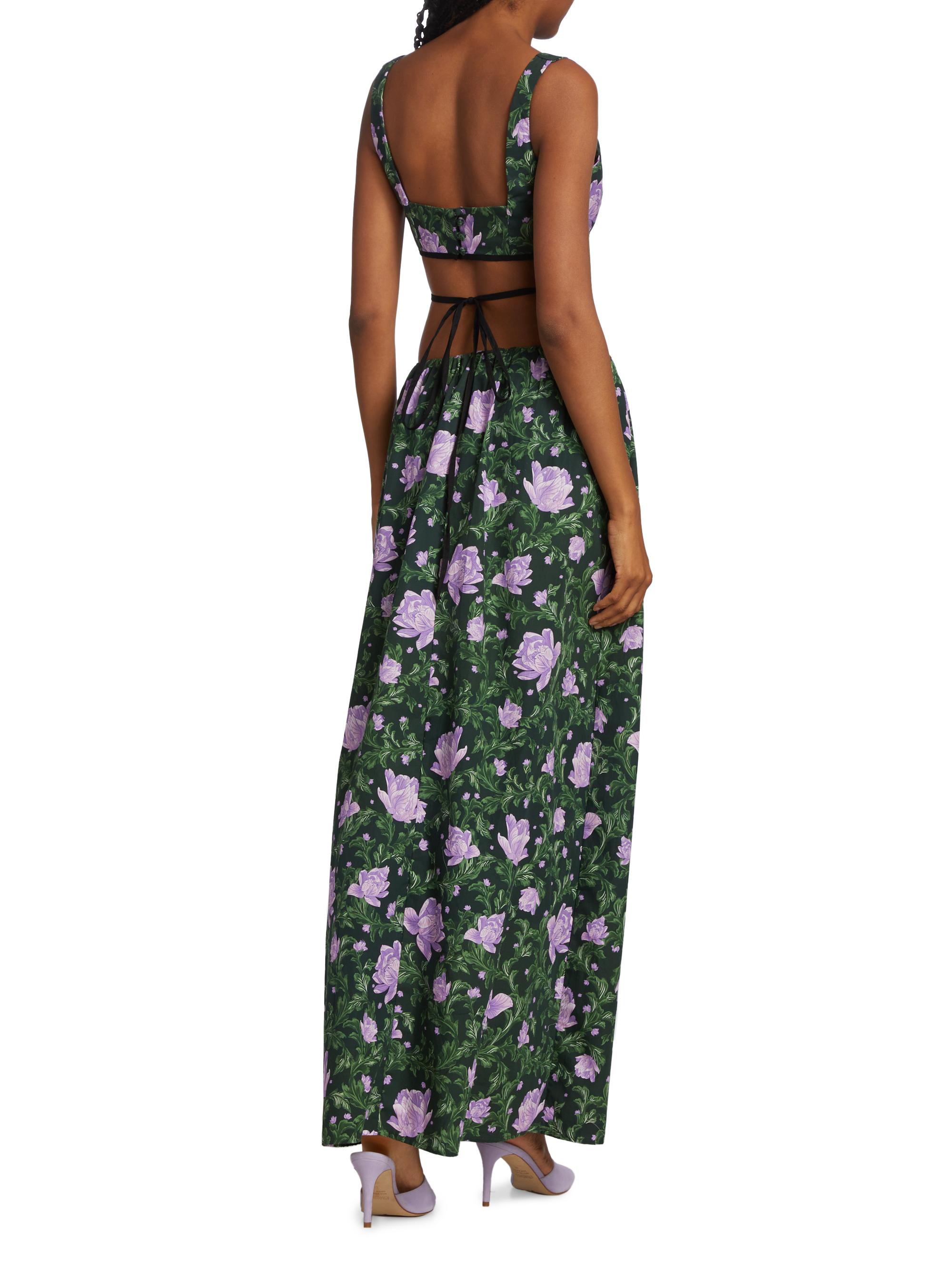 Agua by Agua Bendita Peonia Cut-Out Strappy Maxi Dress | Saks Fifth Avenue