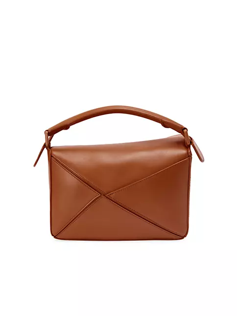 Womens LOEWE brown Small Leather Puzzle Top-Handle Bag
