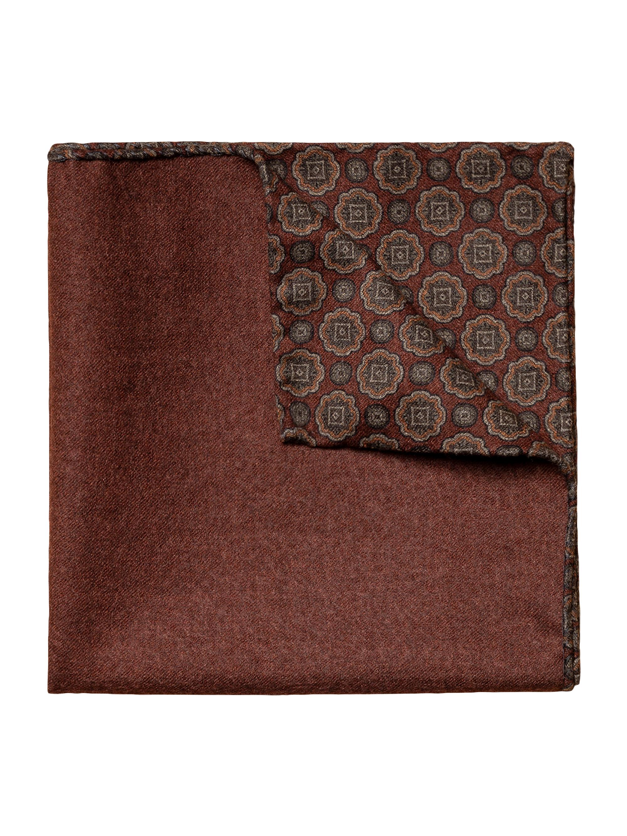 Eton Men's Double-Sided Wool Pocket Square - Red